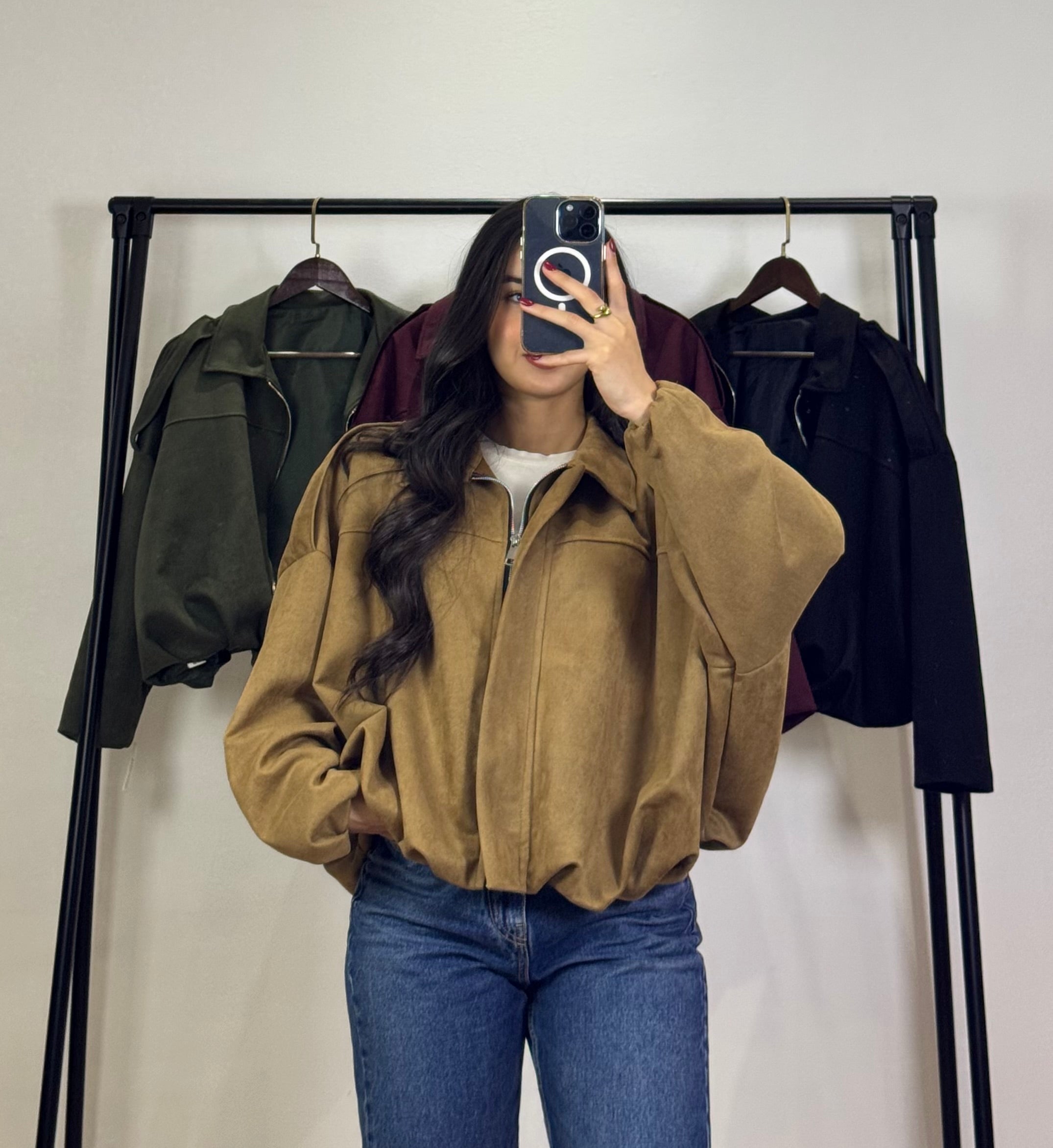 Bomber en Daim |Camel
