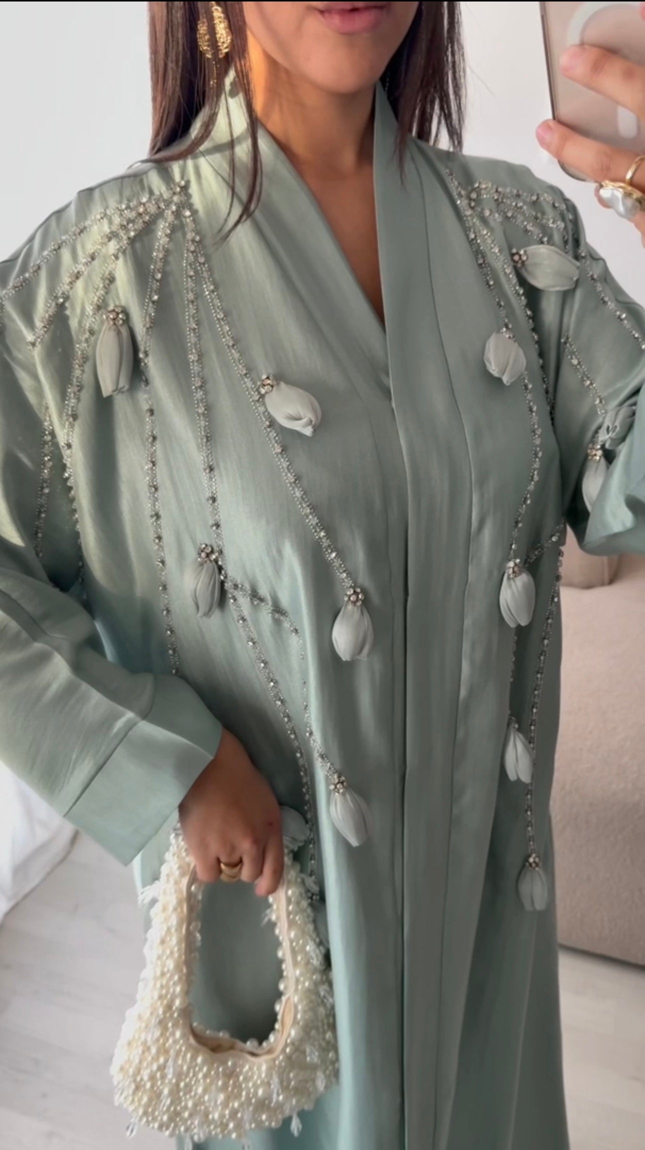 Abaya Tulipes|Vert