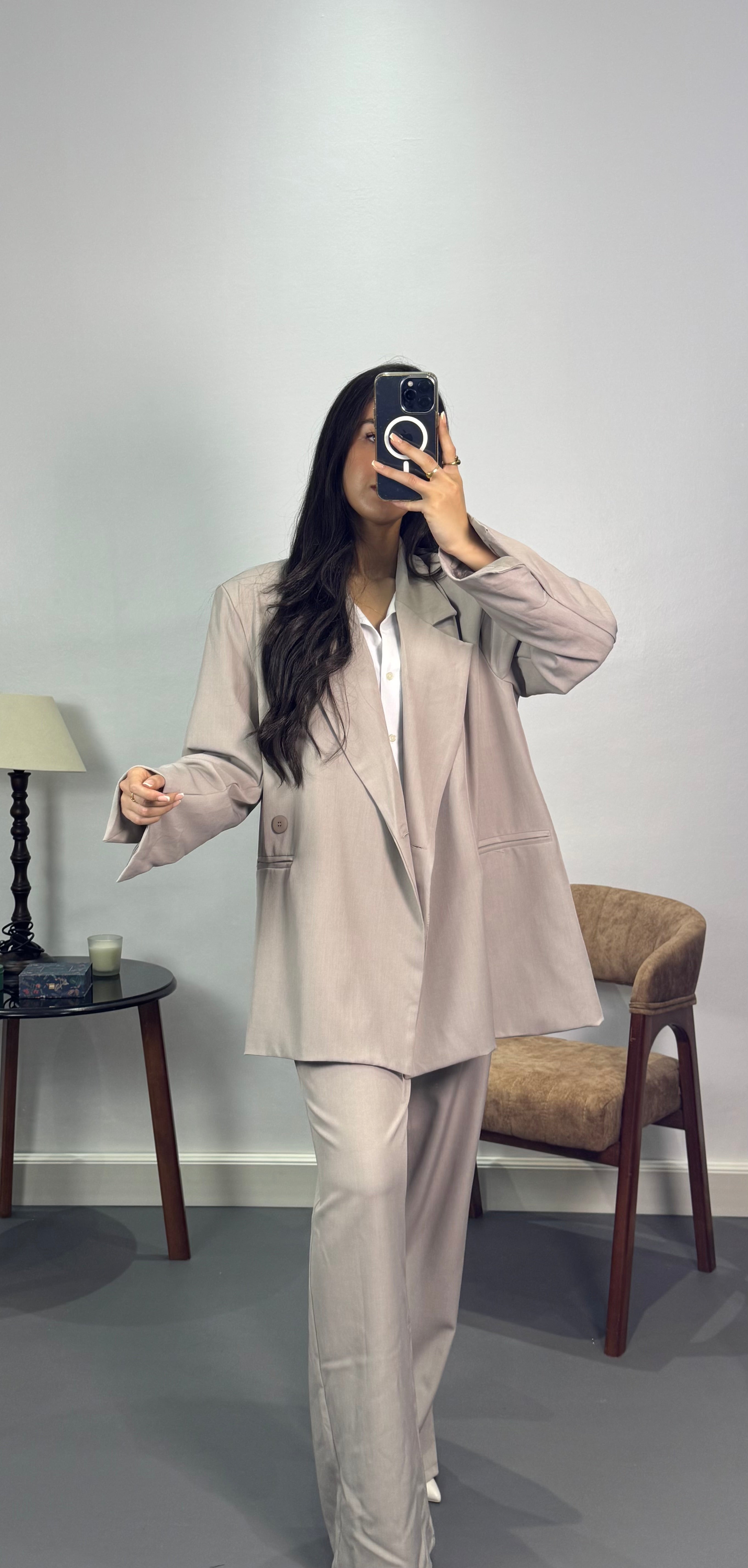 Costume croisé oversize |Beige