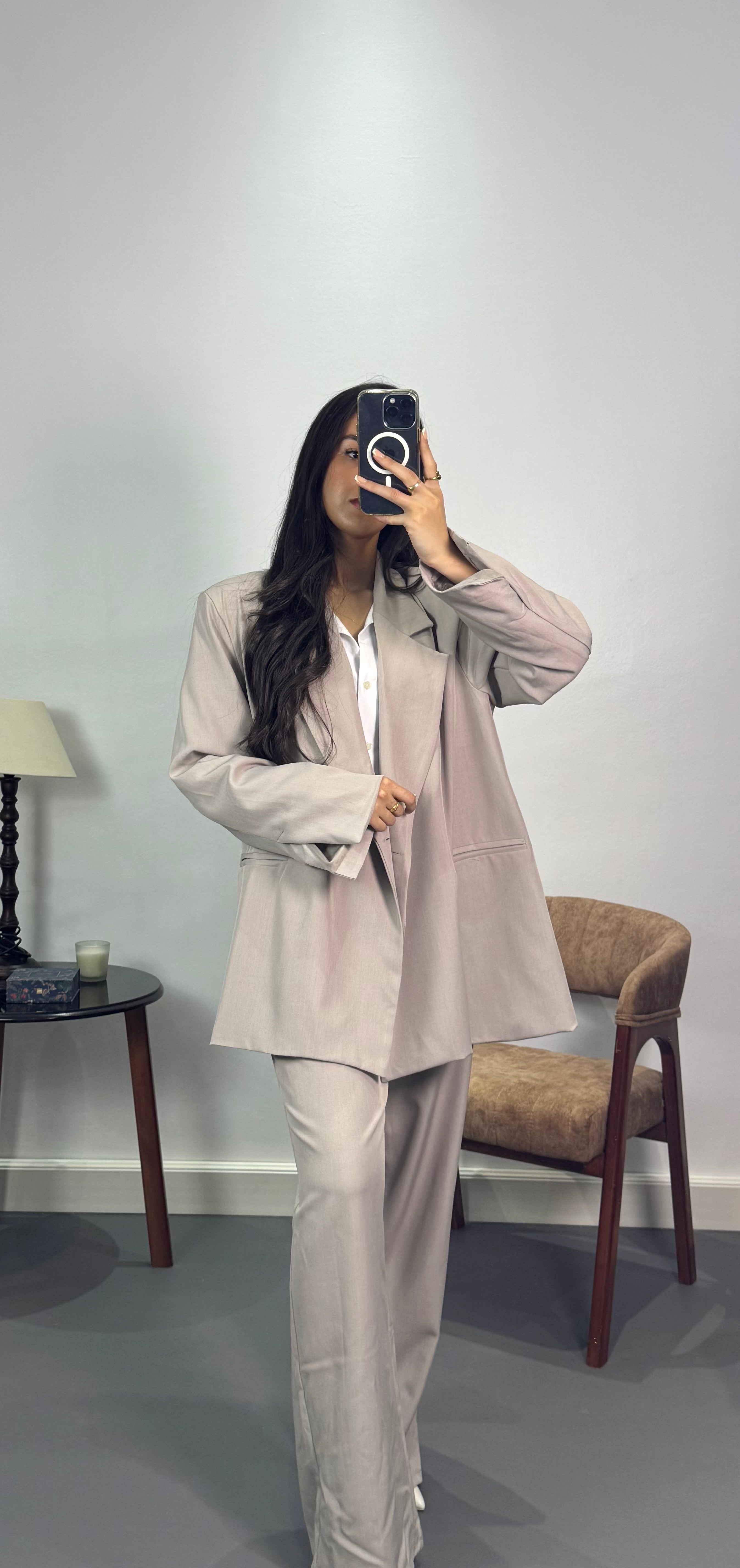 Costume croisé oversize |Beige