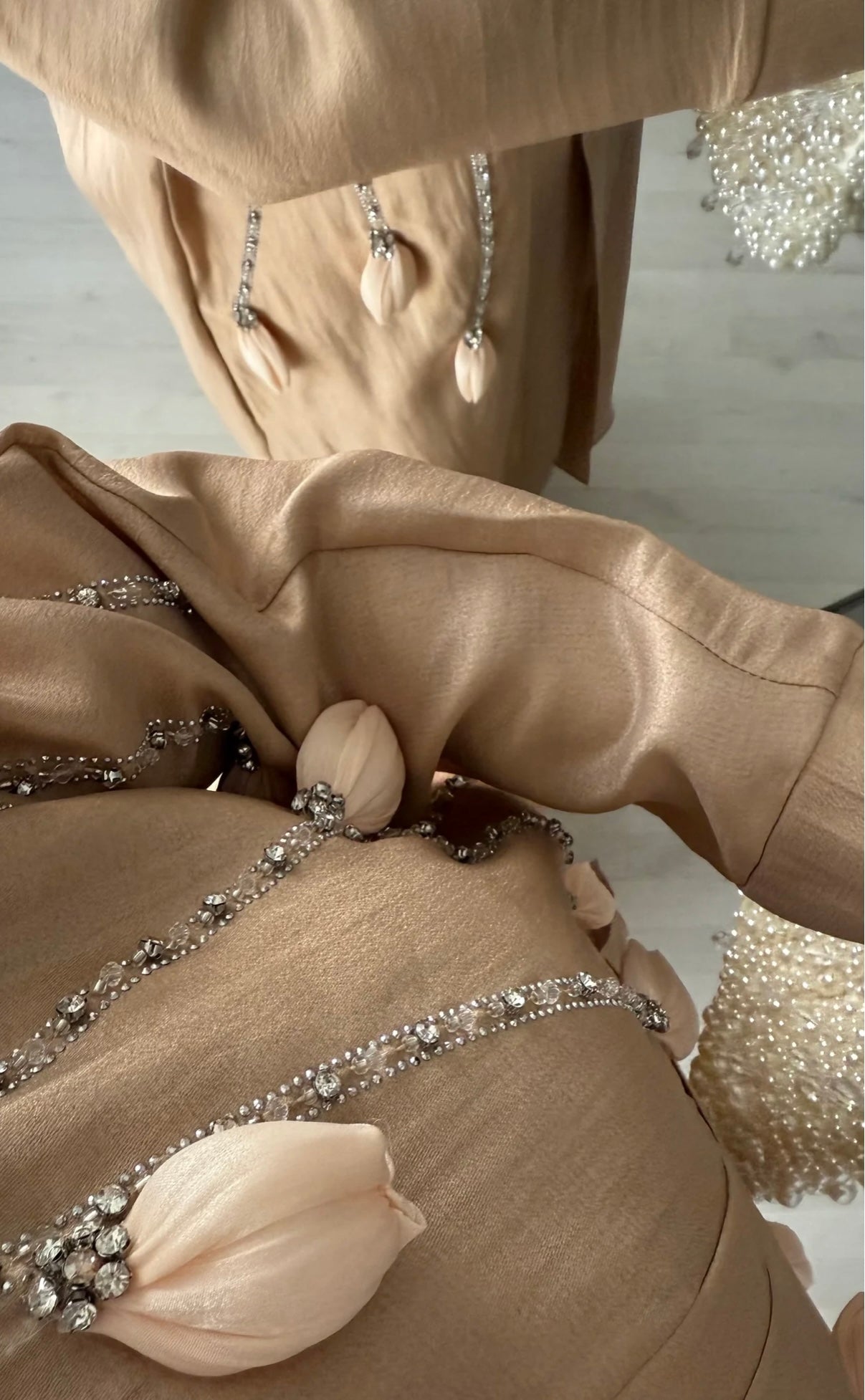 Abaya Tulipes |Rose poudré