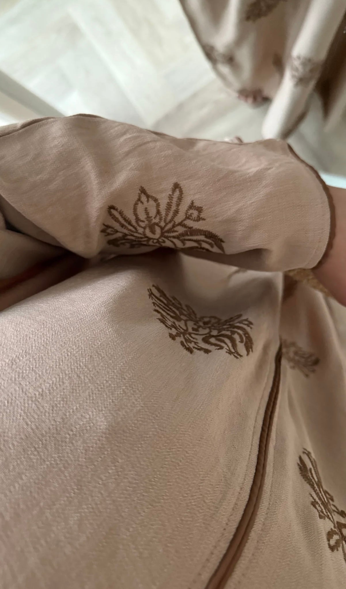 Robe oversize brodée |Beige