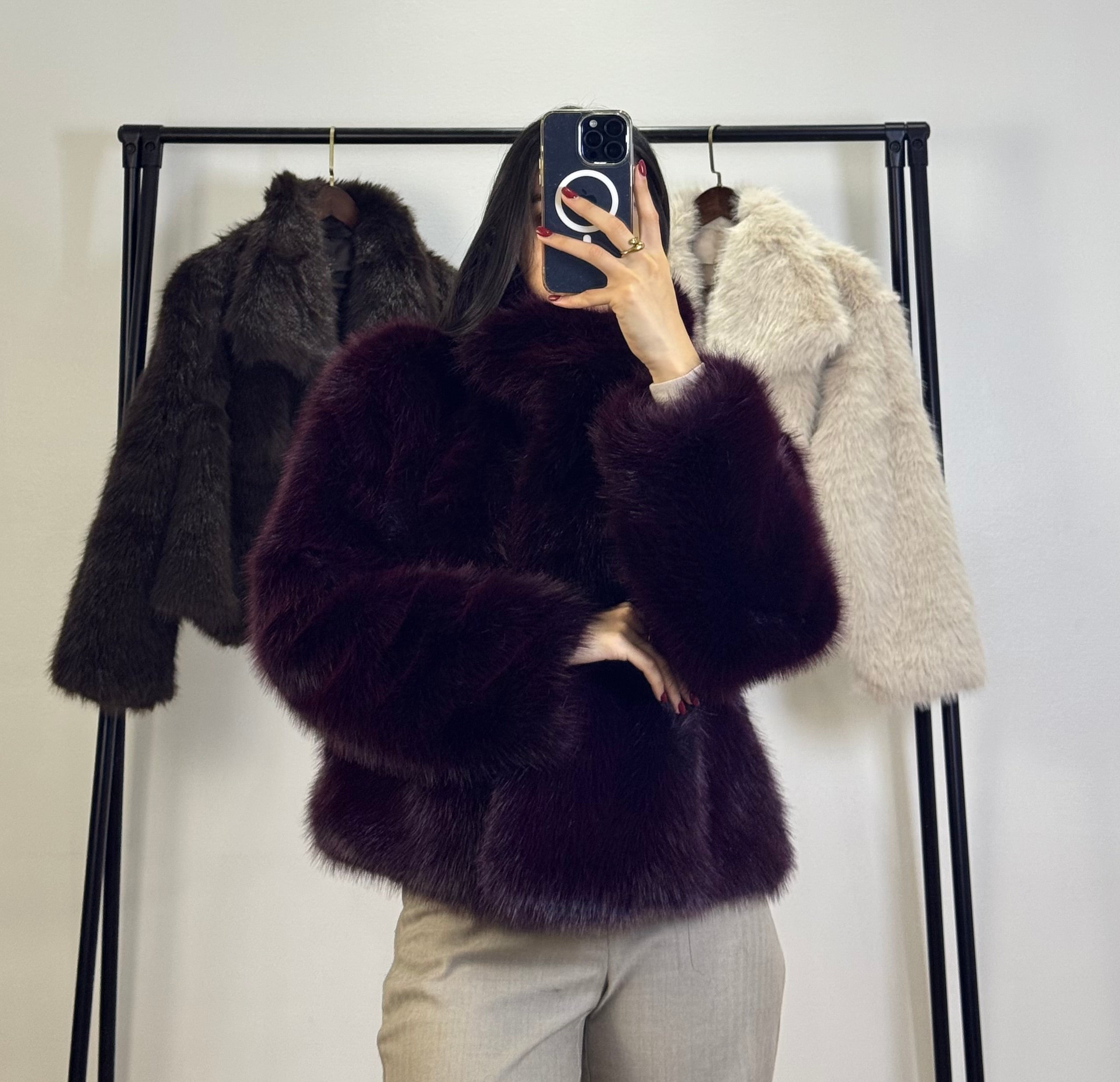Veste en Fourrure |Burgundy