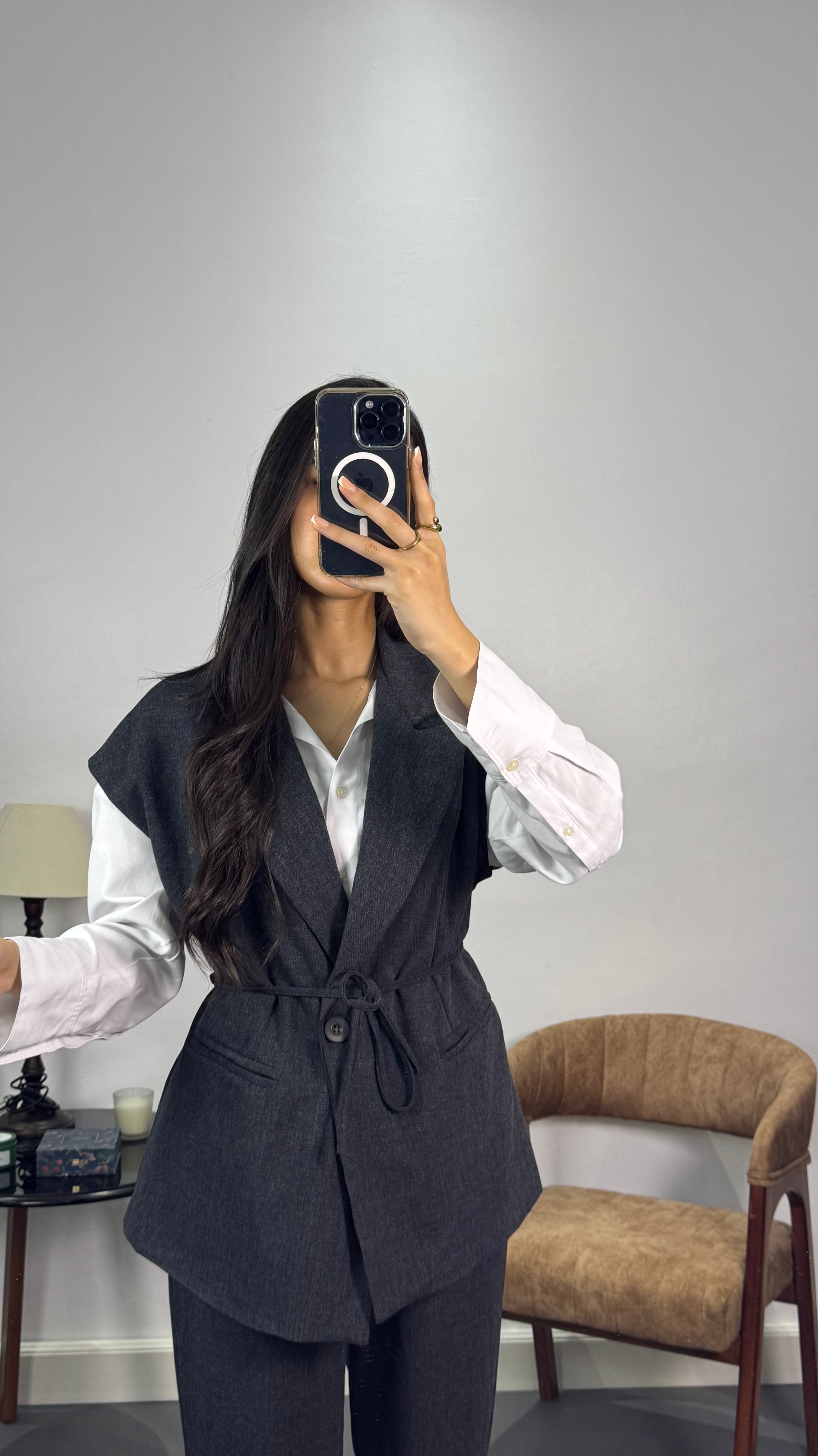 Costume sans manches |Gris foncé