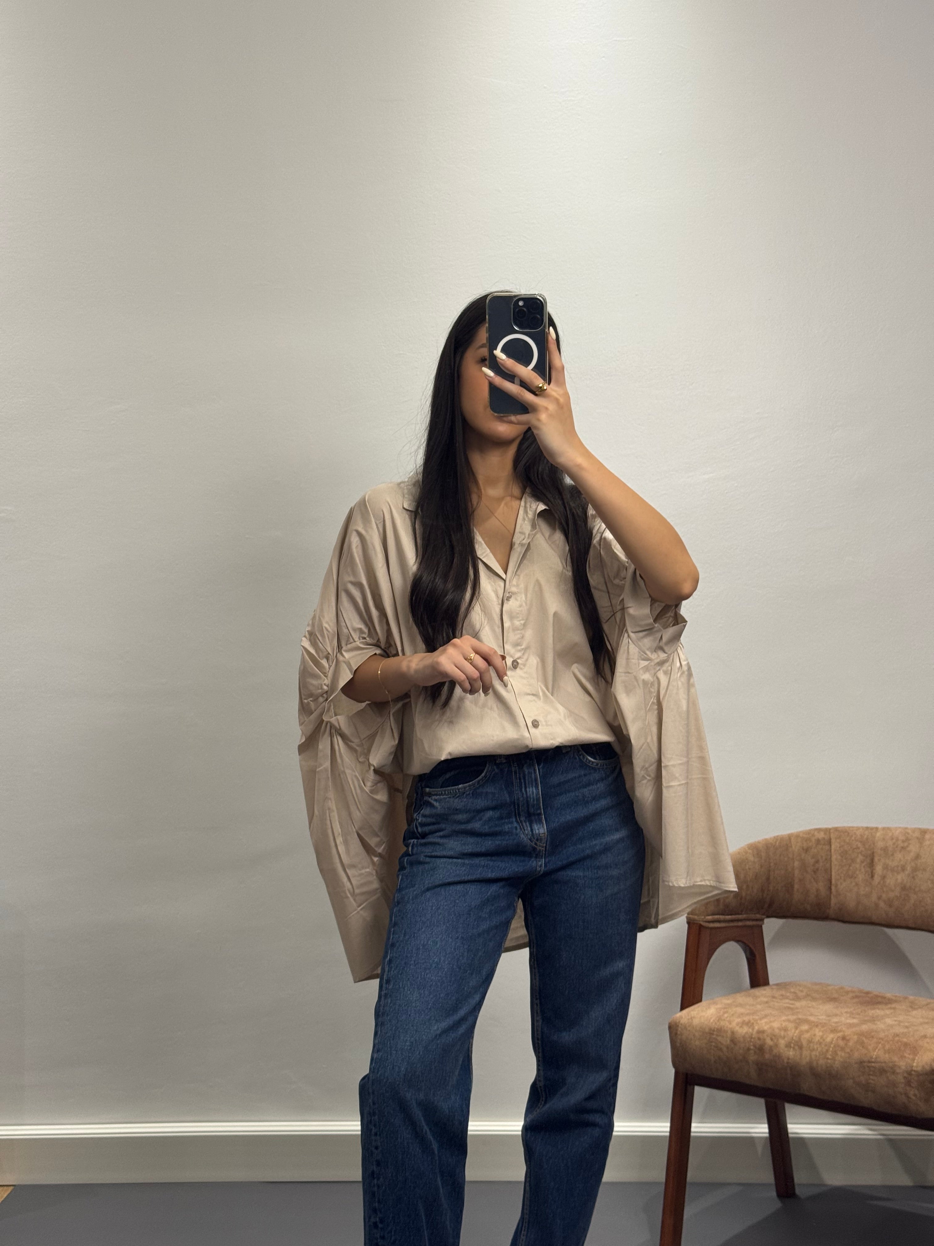 Chemise oversize |Beige