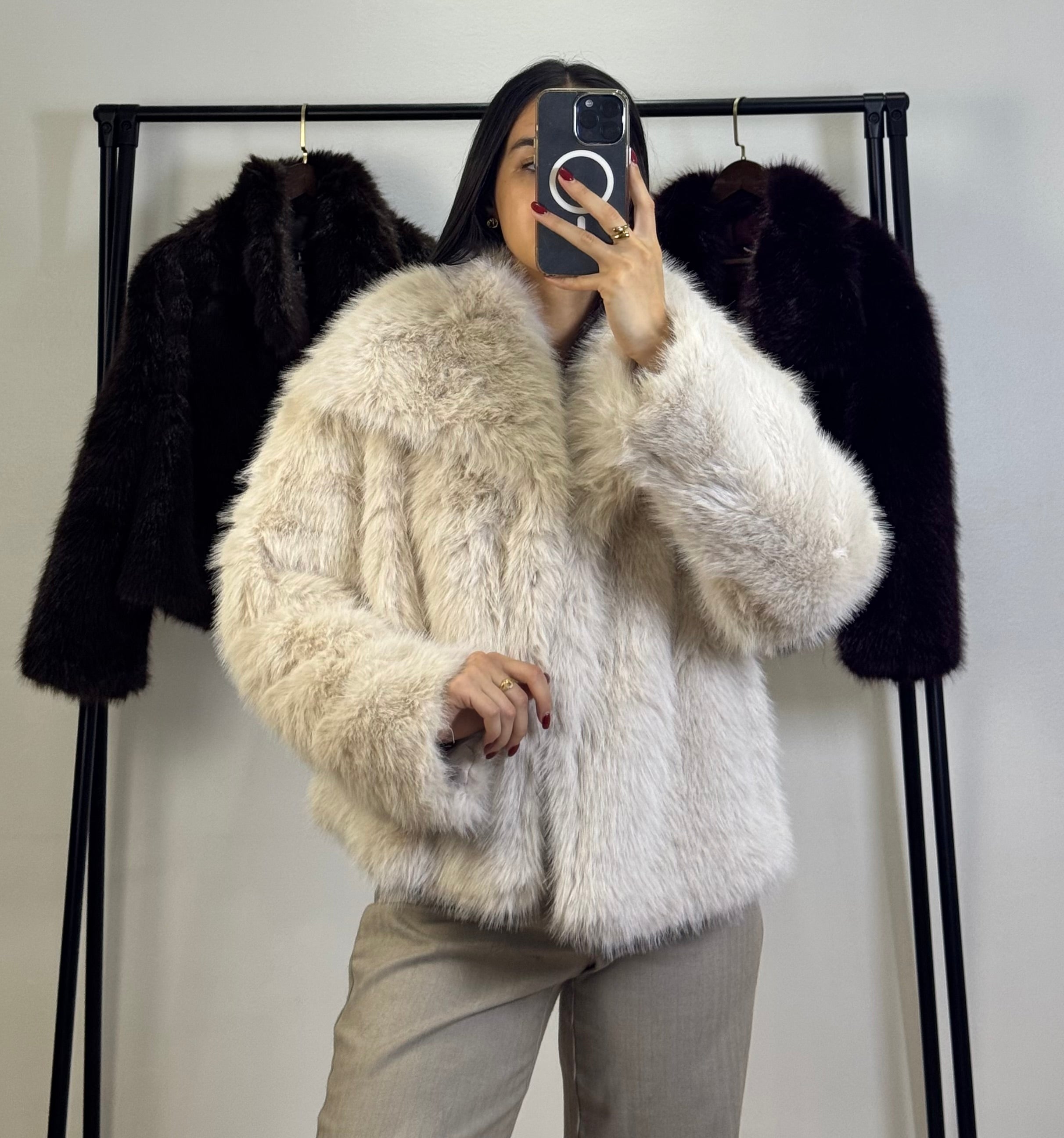 Veste en Fourrure |Beige