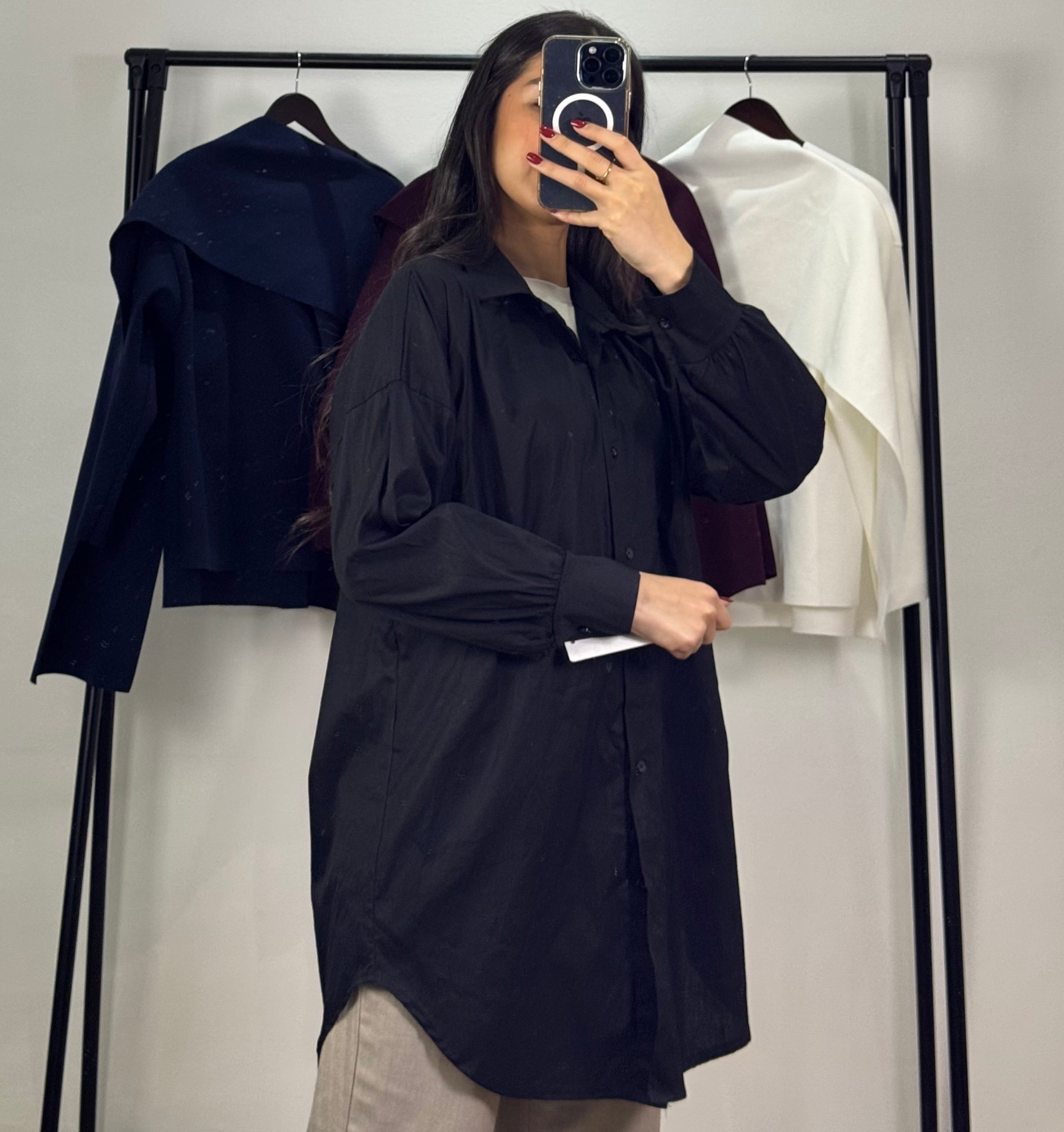 Chemise longue |Noir