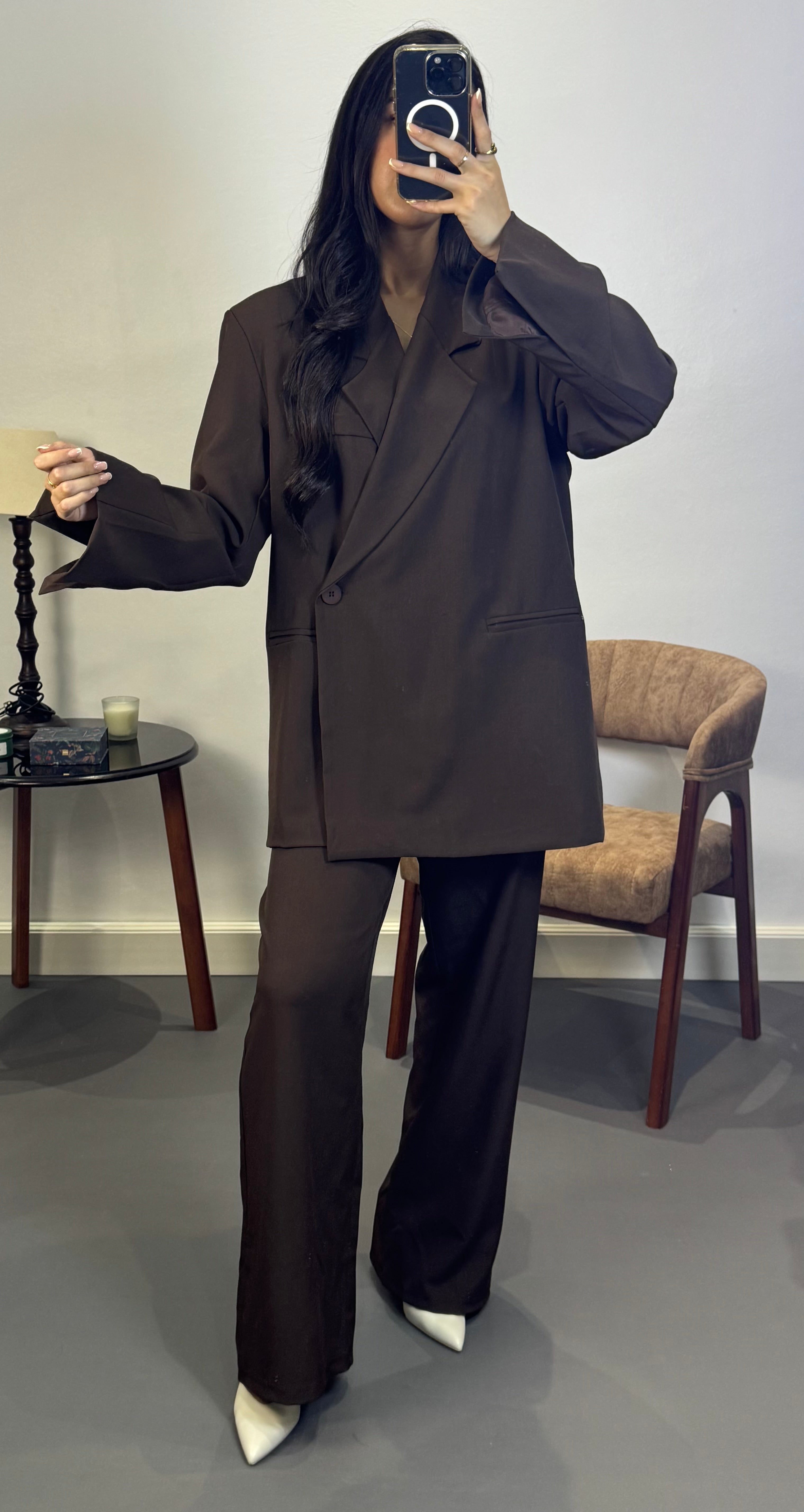 Costume croisé oversize |Marron