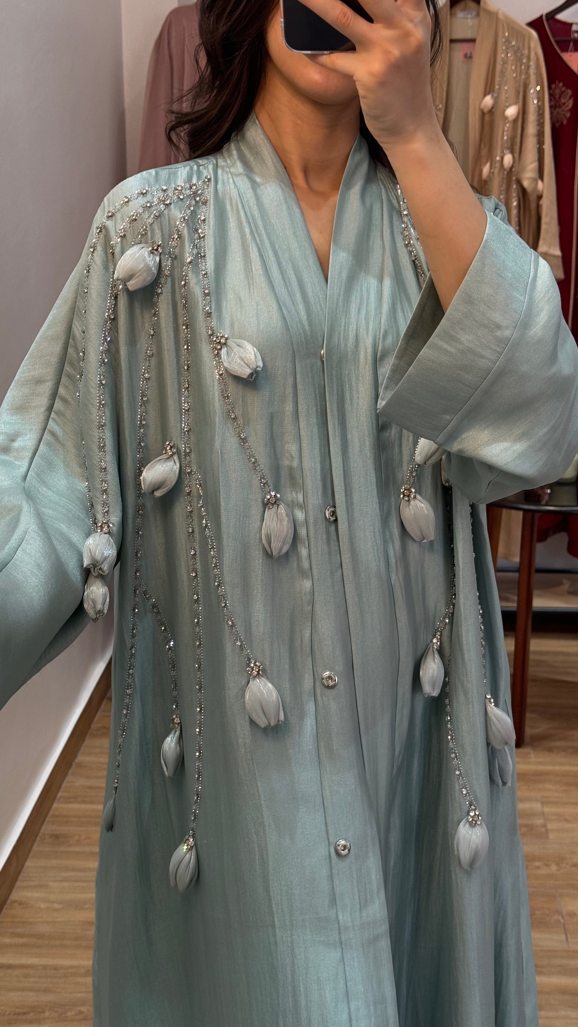 Abaya Tulipe |Bleu Vert