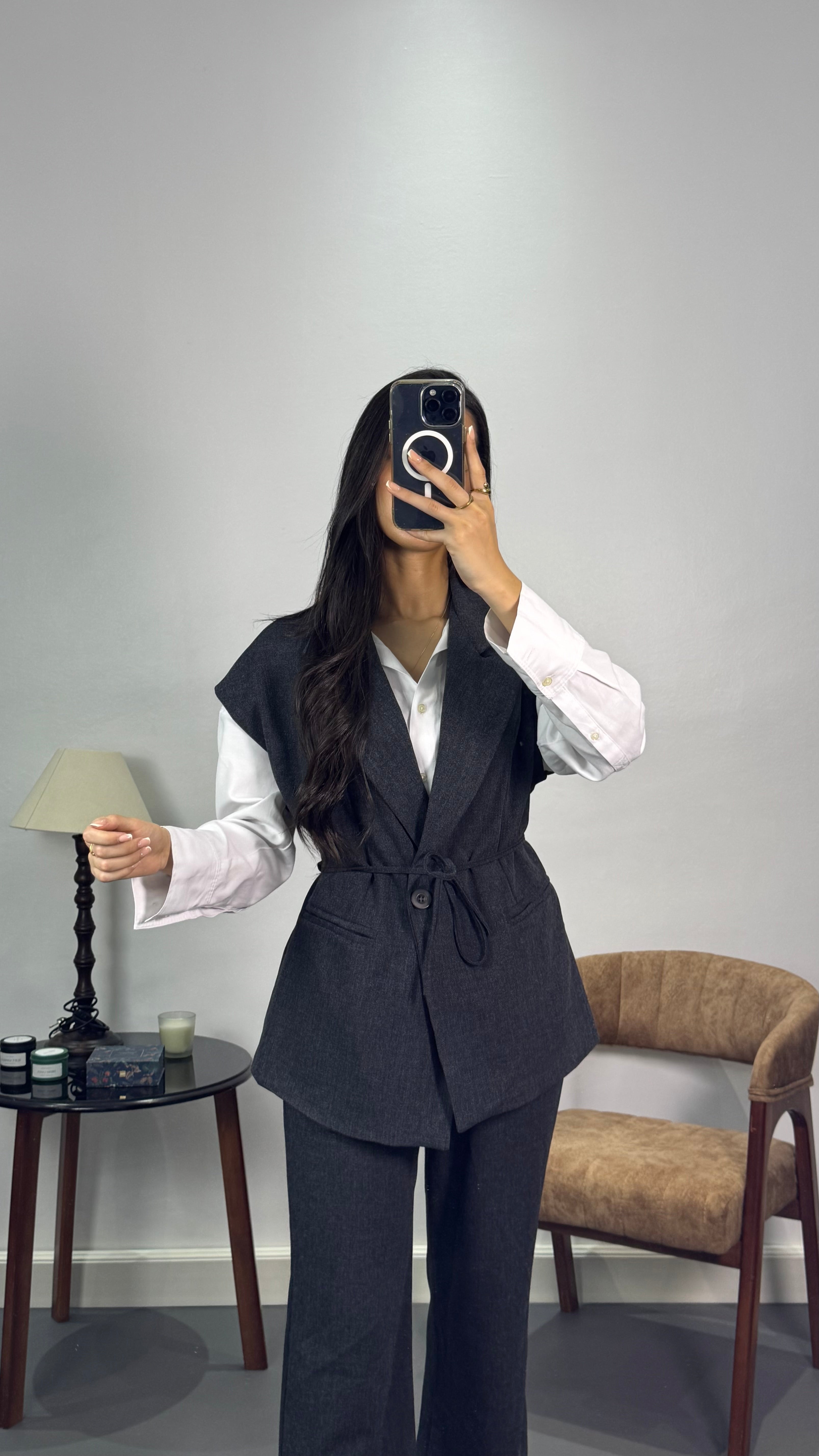 Costume sans manches |Gris foncé
