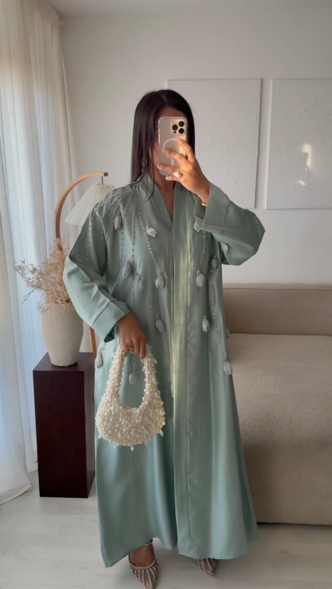 Abaya Tulipes|Vert