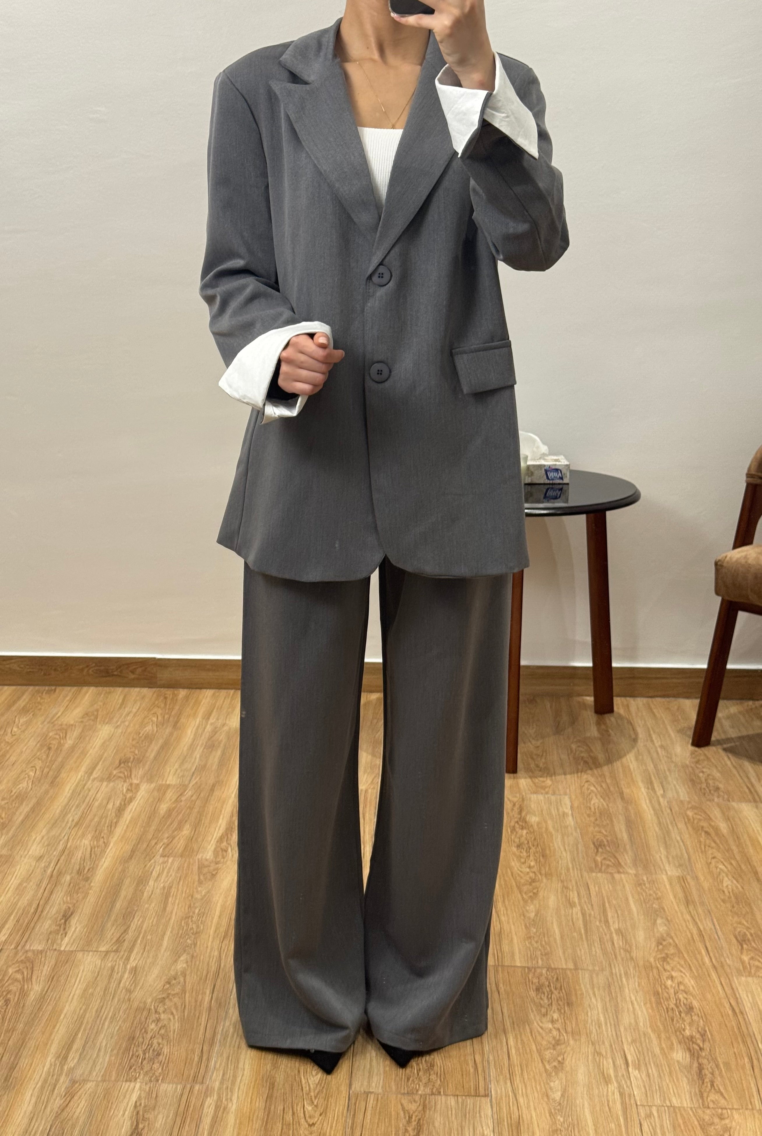 Costume manche reverse |Gris