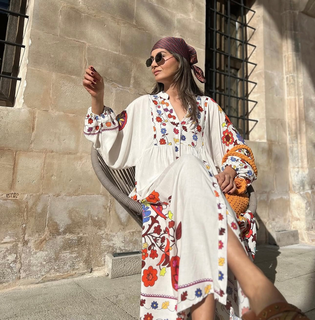 Robe fleurie|blanche