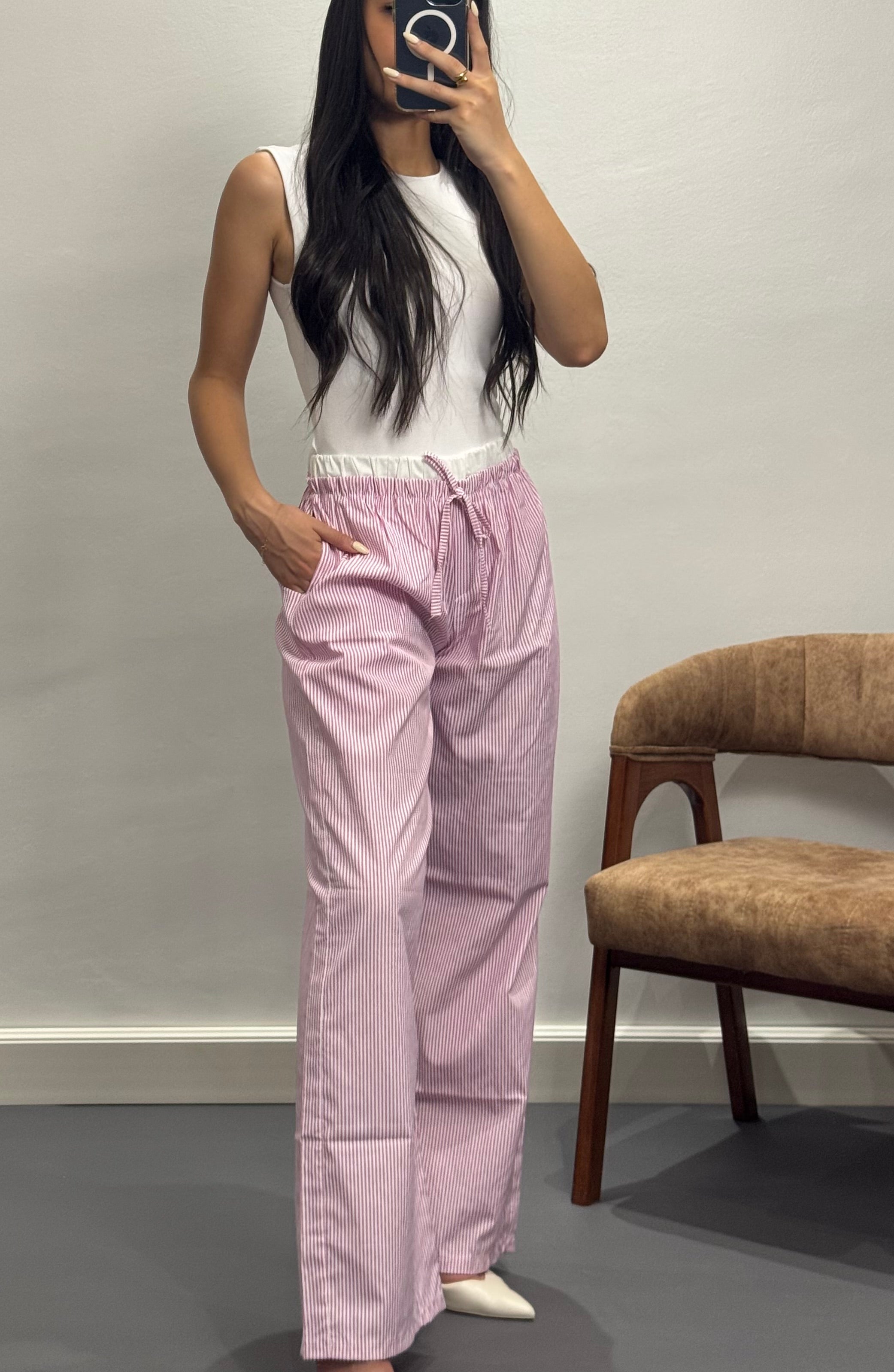 Ensemble à rayures |Rose