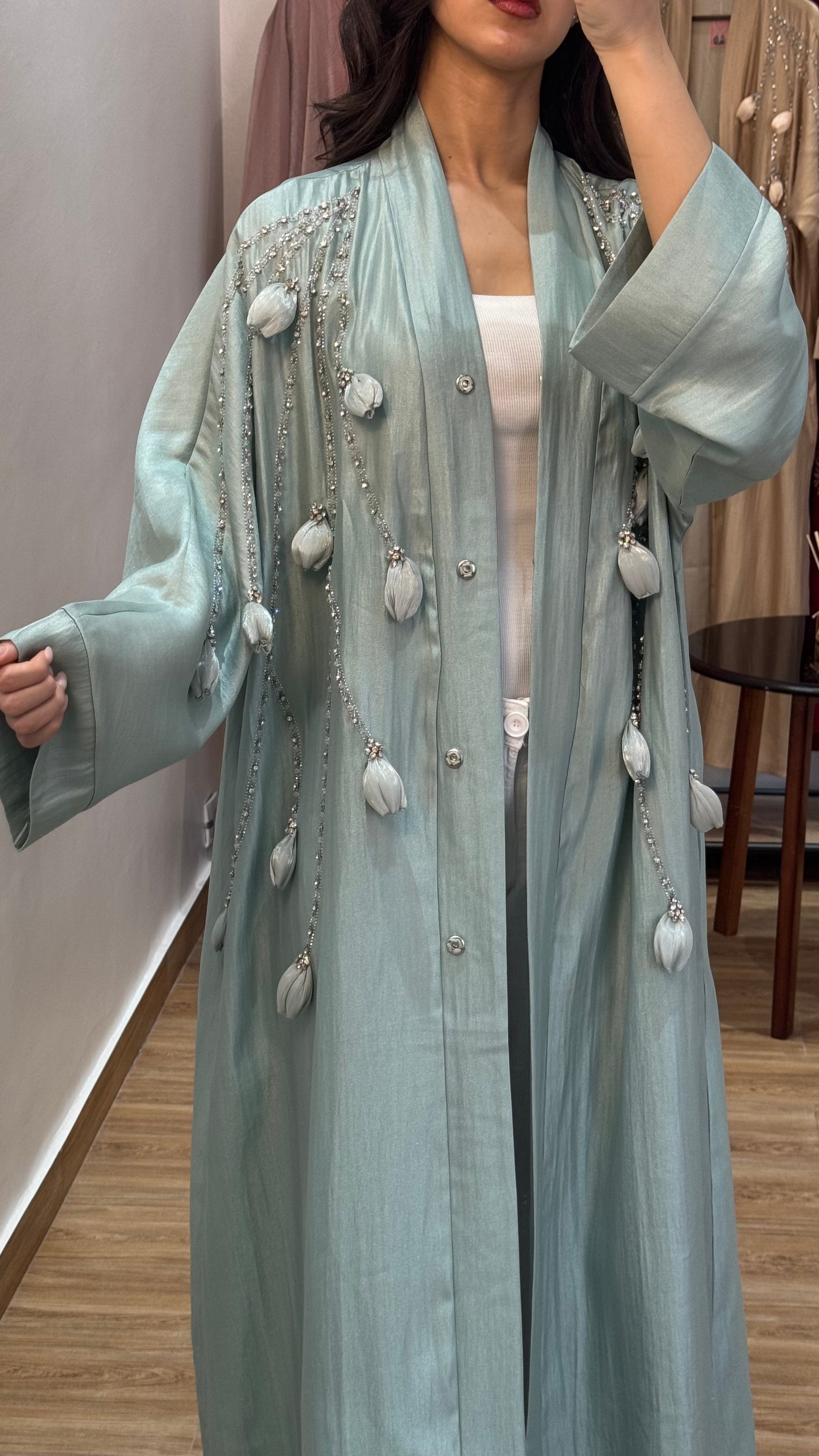 Abaya Tulipe |Bleu Vert