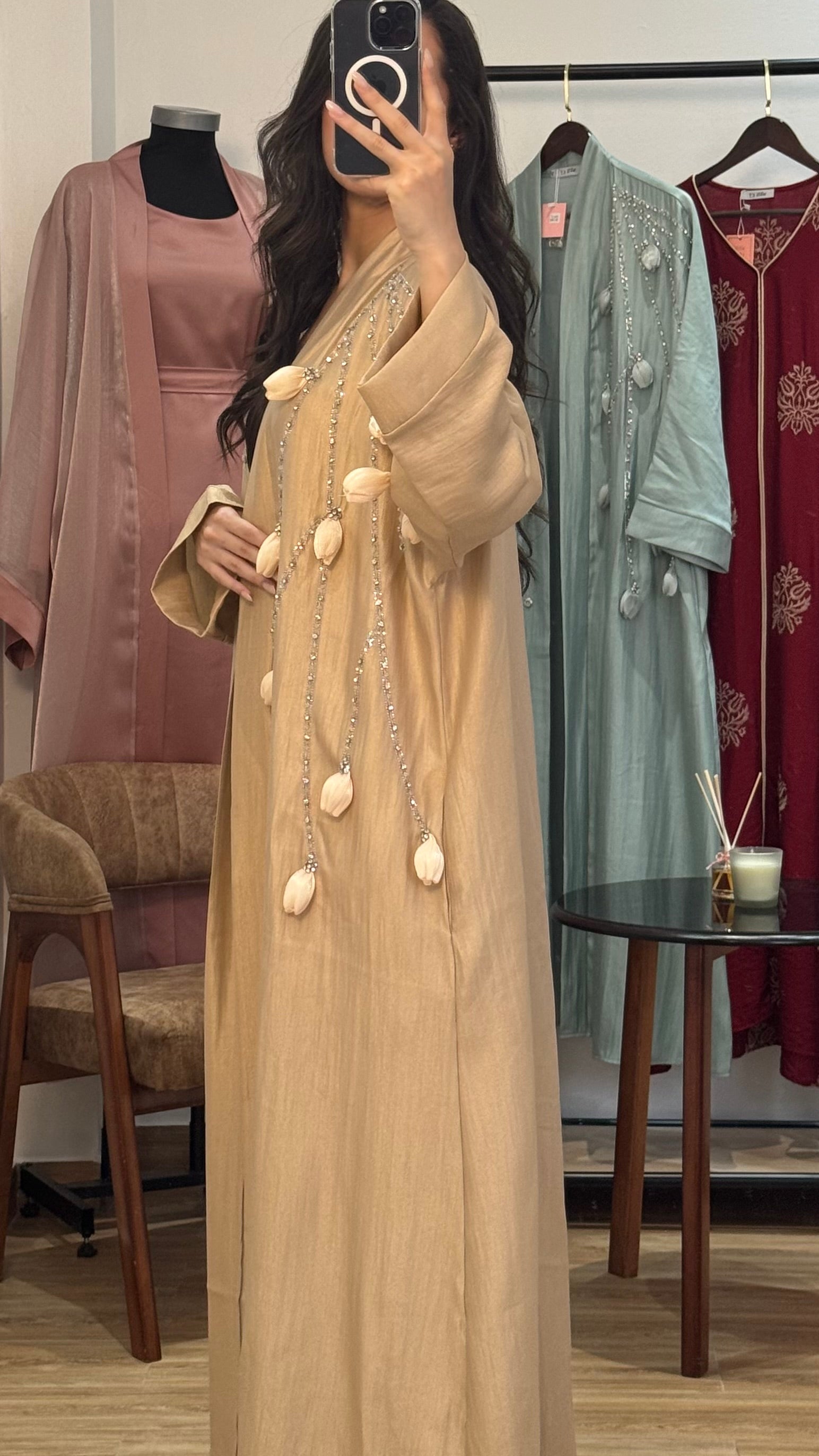 Abaya Tulipe |Rose poudrée