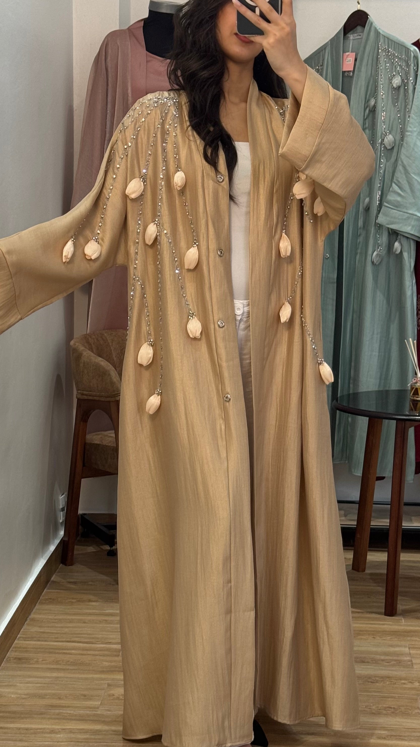 Abaya Tulipe |Rose poudrée