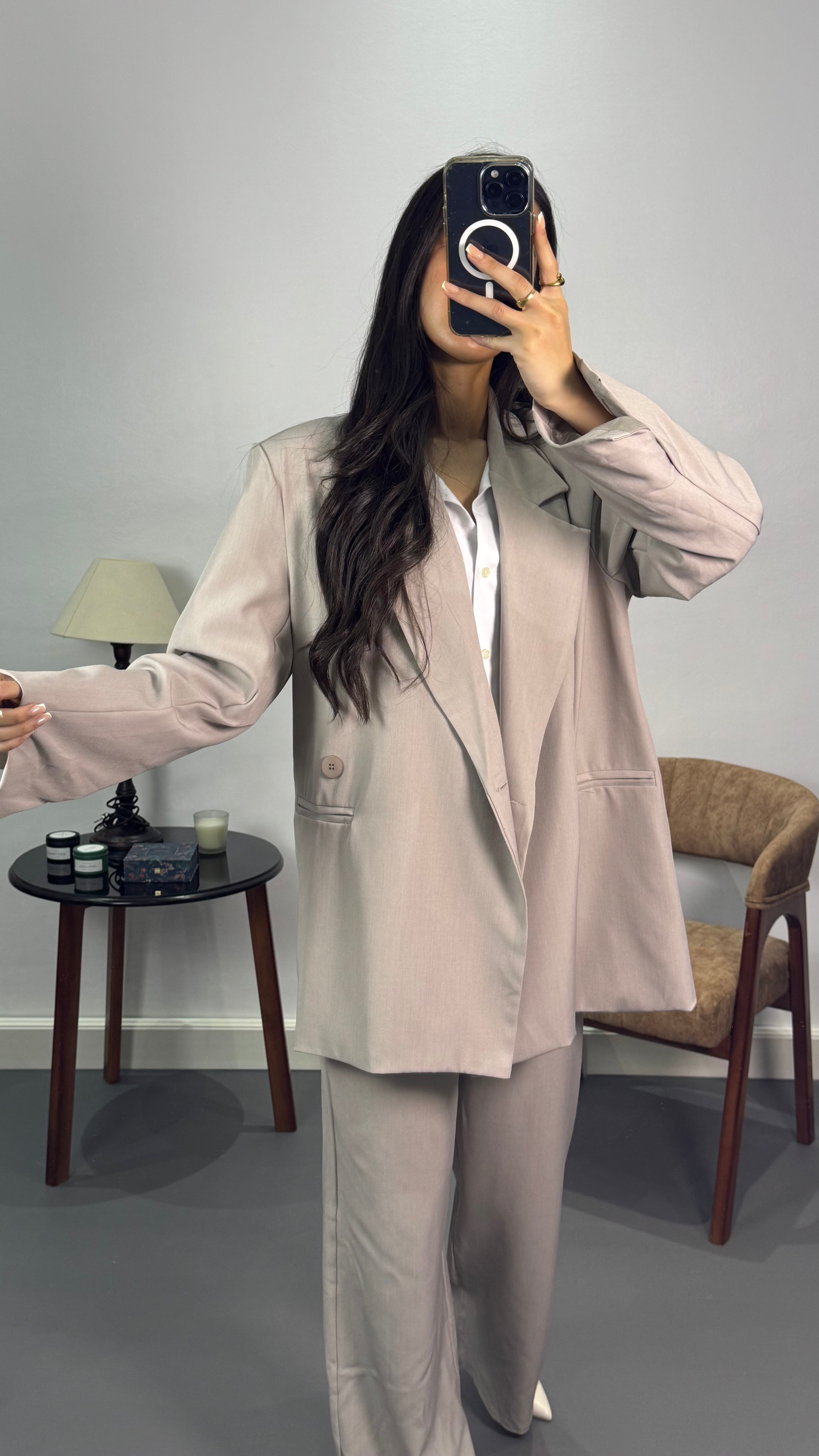 Costume croisé oversize |Beige