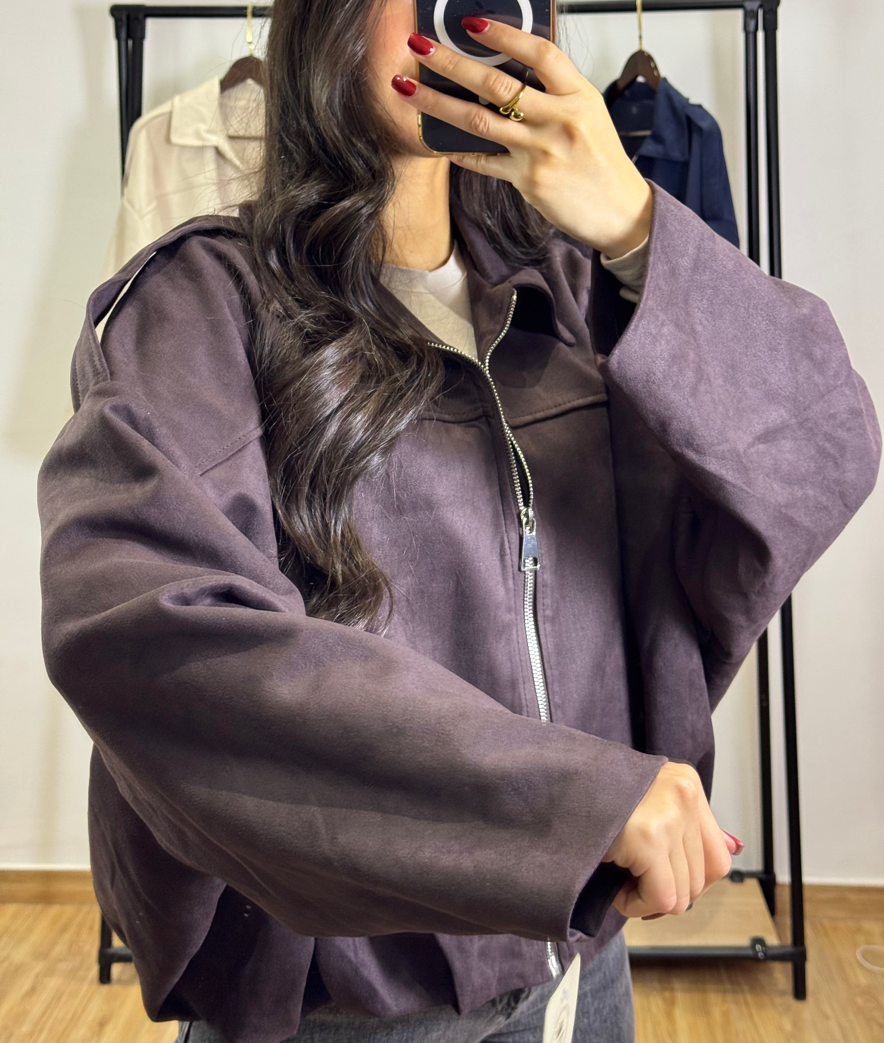 Bomber en Daim |Marron