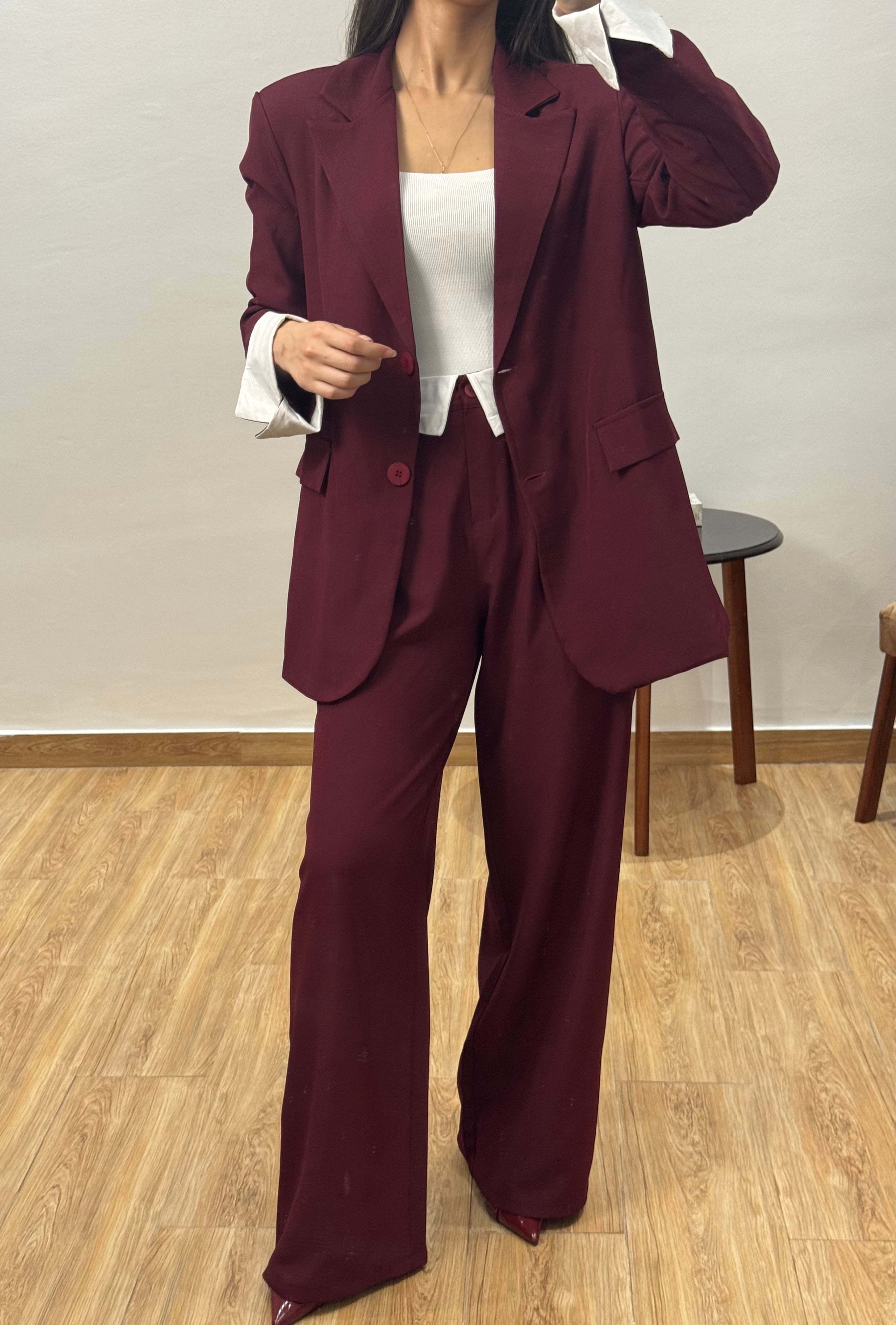 Costume manche reverse |Bordeaux