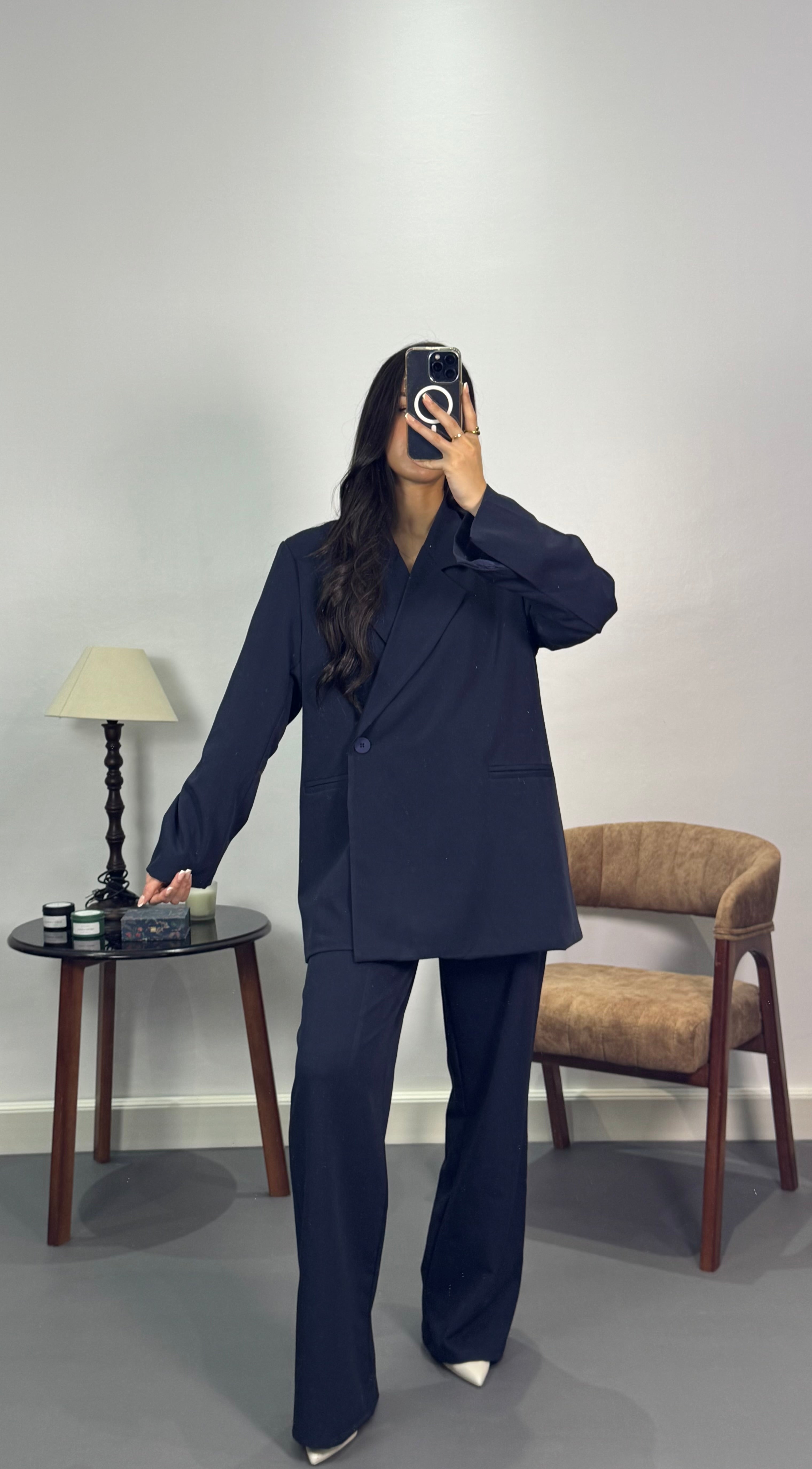 Costume croisé oversize |Bleu marine