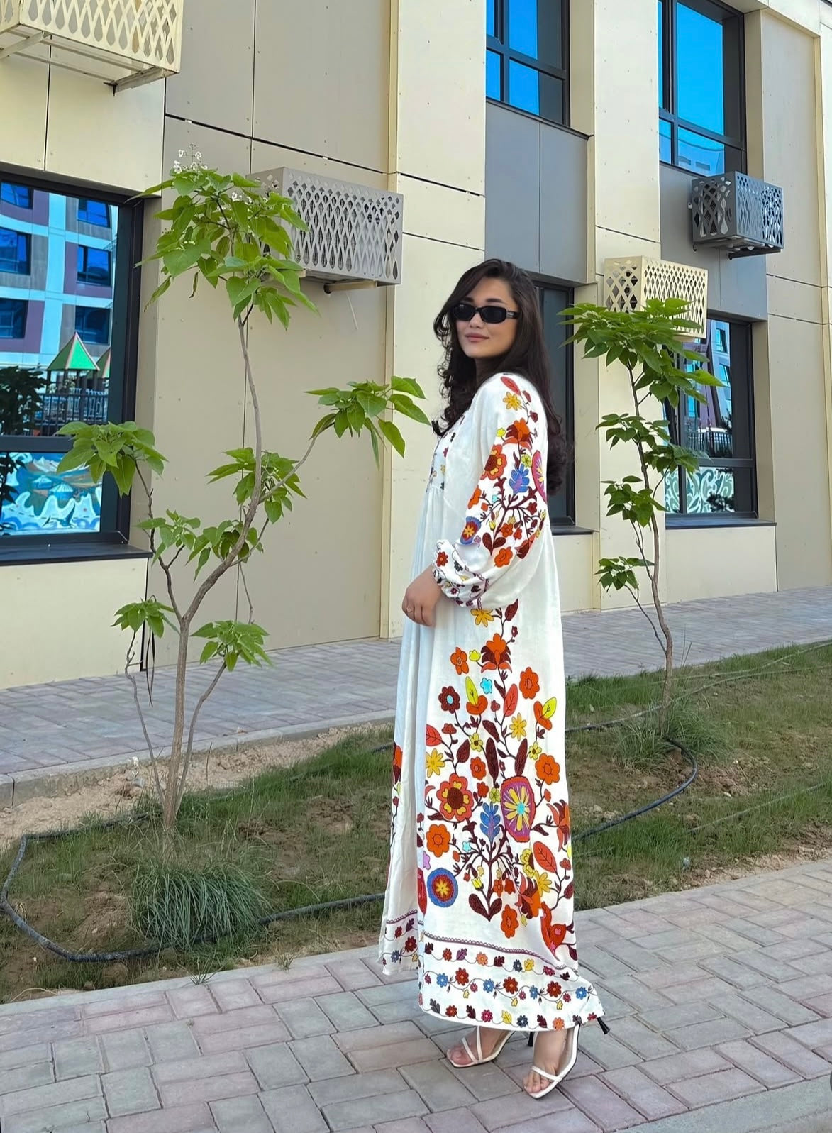 Robe fleurie blanche