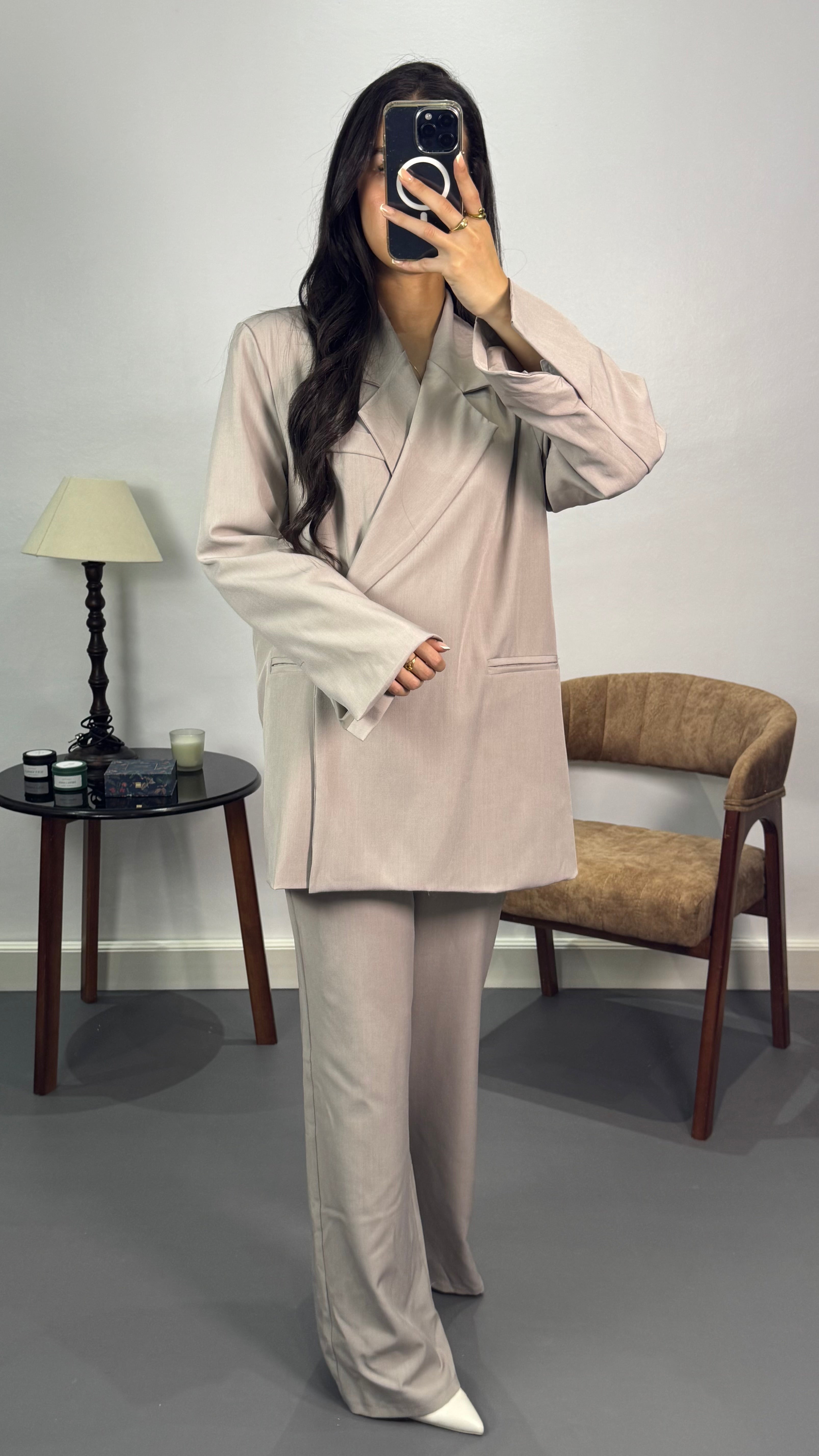 Costume croisé oversize |Beige