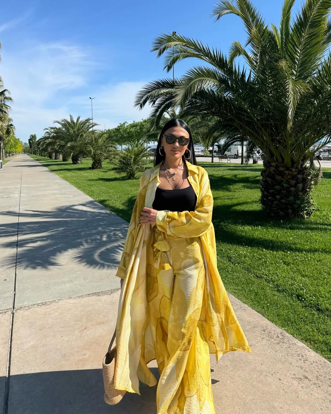 Ensemble chemise longue |Jaune