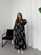 Robe à motifs fleurs |Noir et Blanc