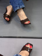Mules carrées |Marron