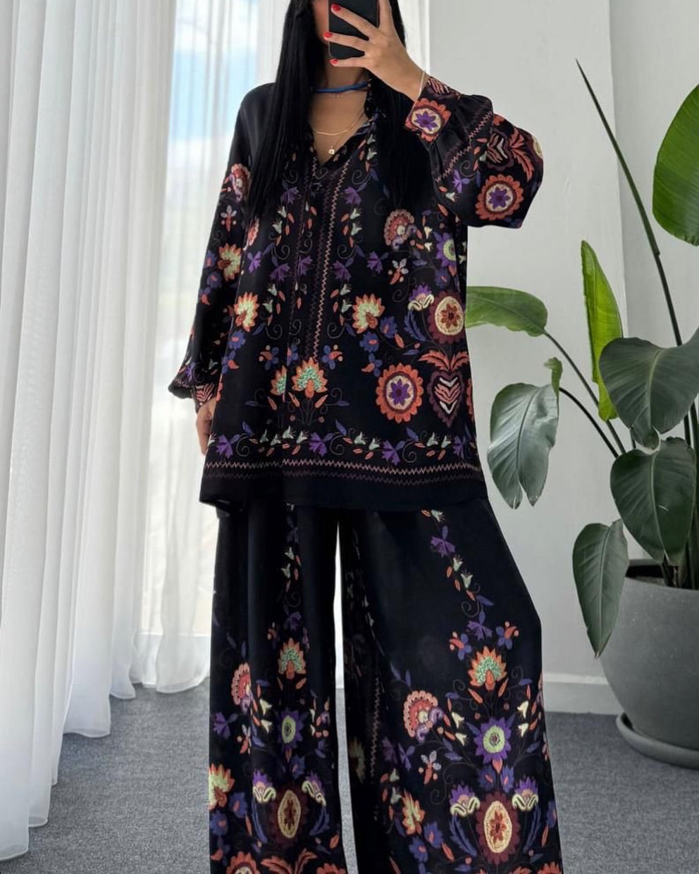 Ensemble à motifs |Noir
