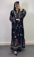 Robe à motifs |Noir et Rose