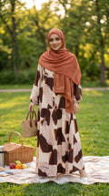 Robe à motifs Marrons et Oranges