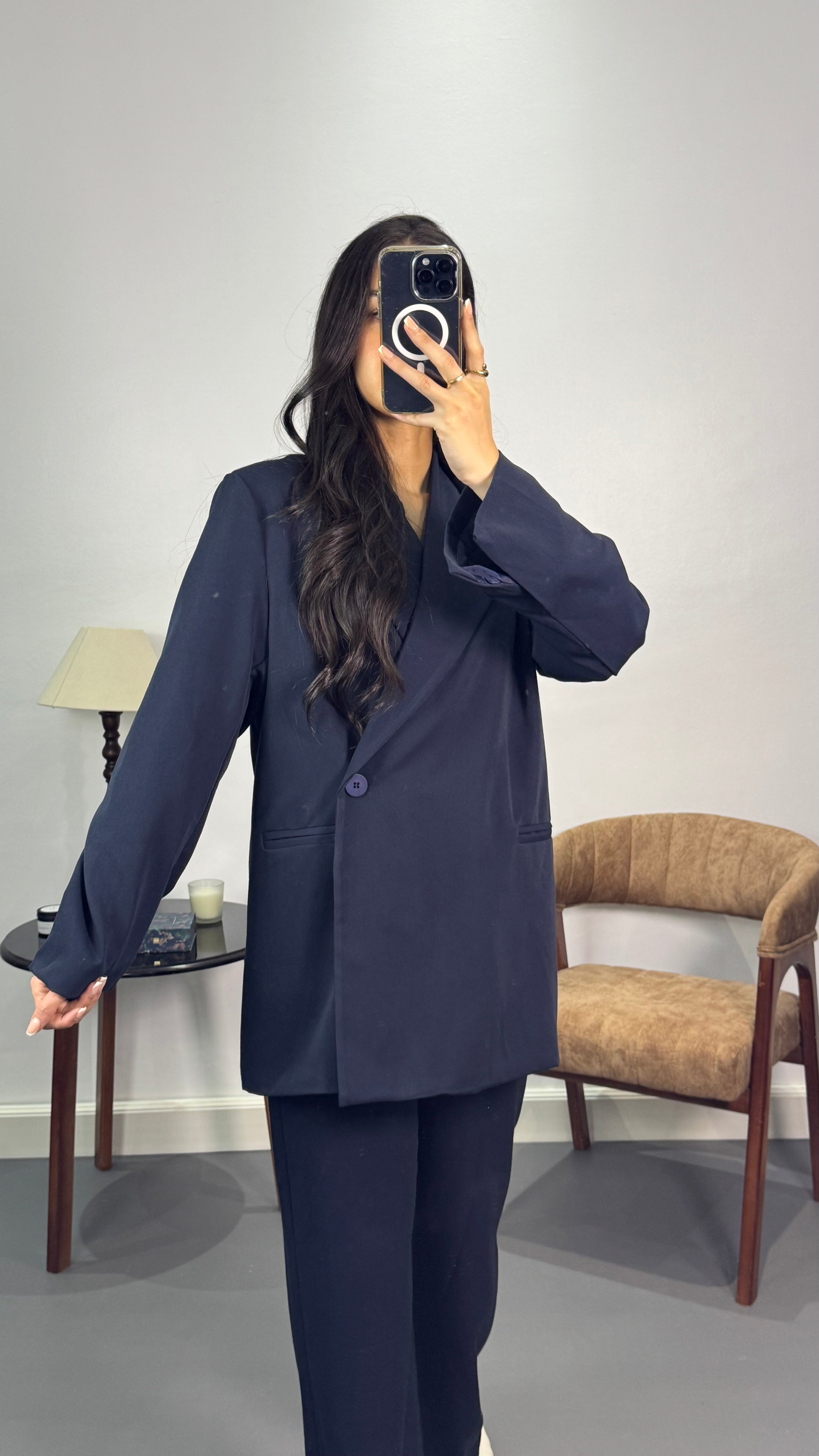 Costume croisé oversize |Bleu marine