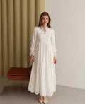Robe Broderie Anglaise avec doublure |Blanche