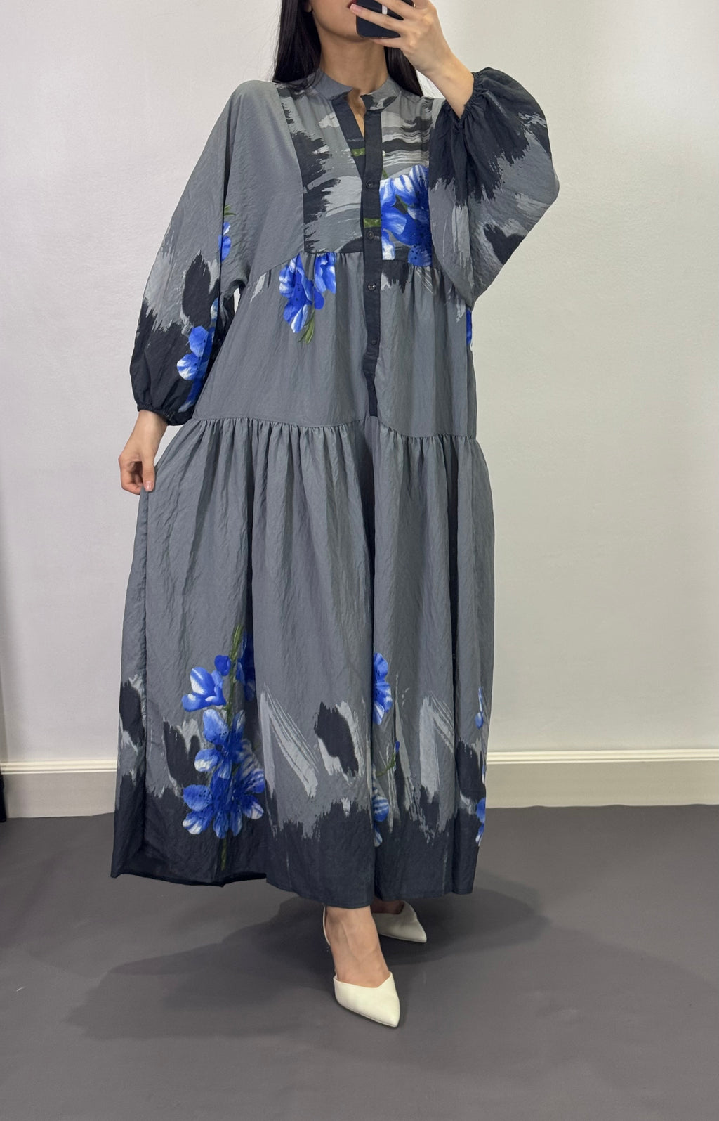 Robe à motifs |Gris