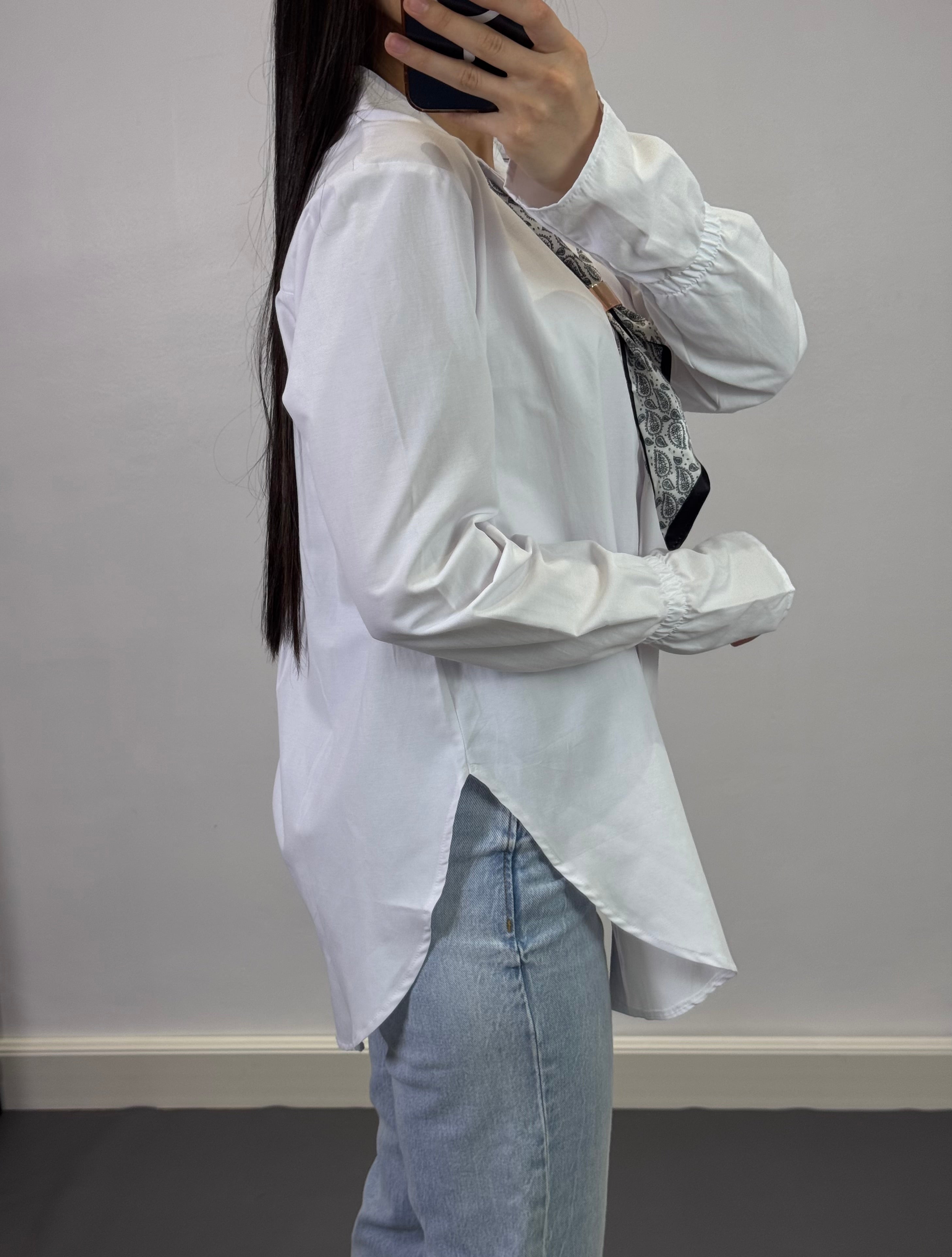 Chemise avec foulard |Blanc