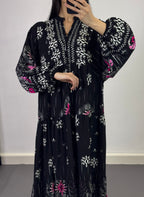 Robe à motifs |Noir et Rose