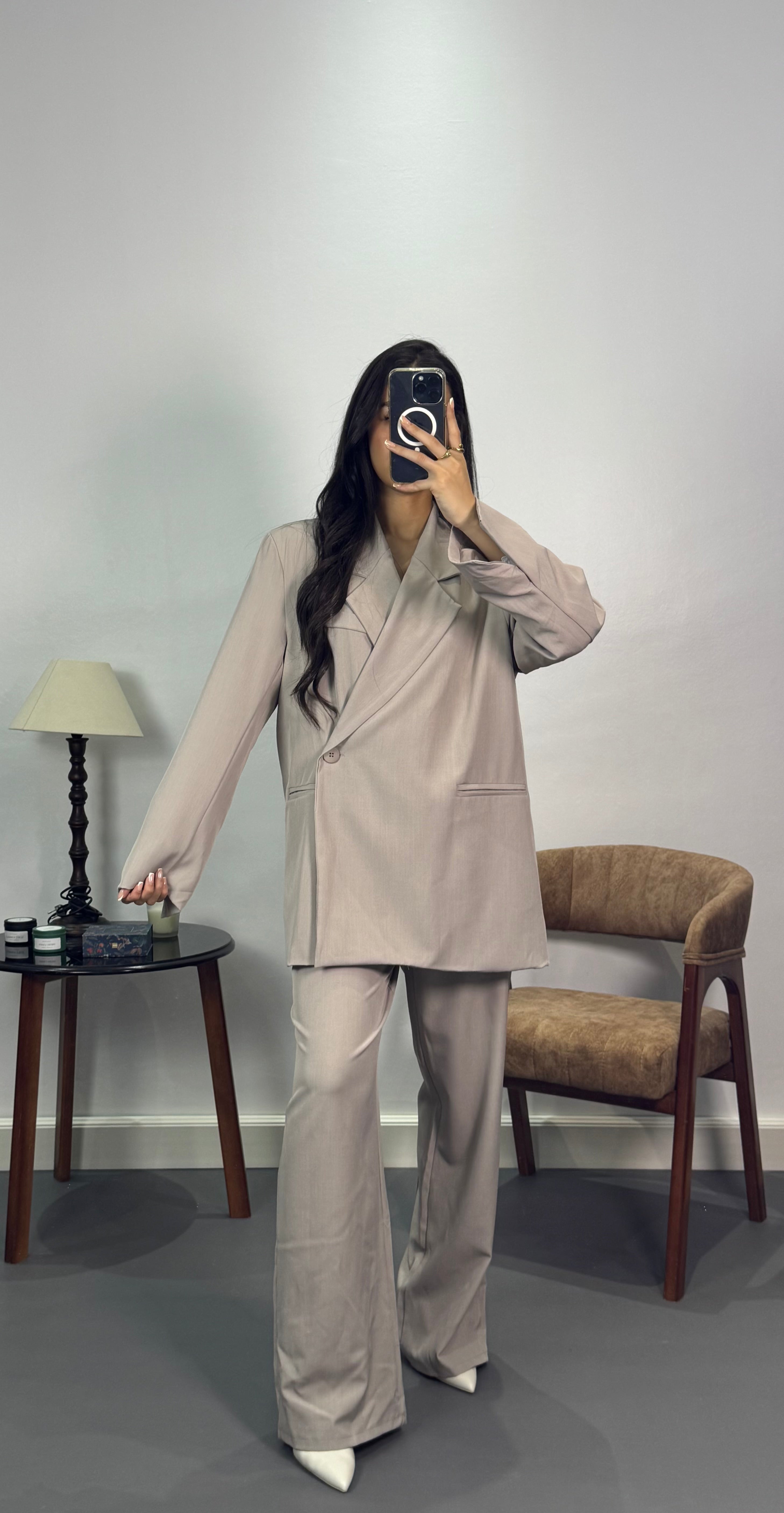 Costume croisé oversize |Beige