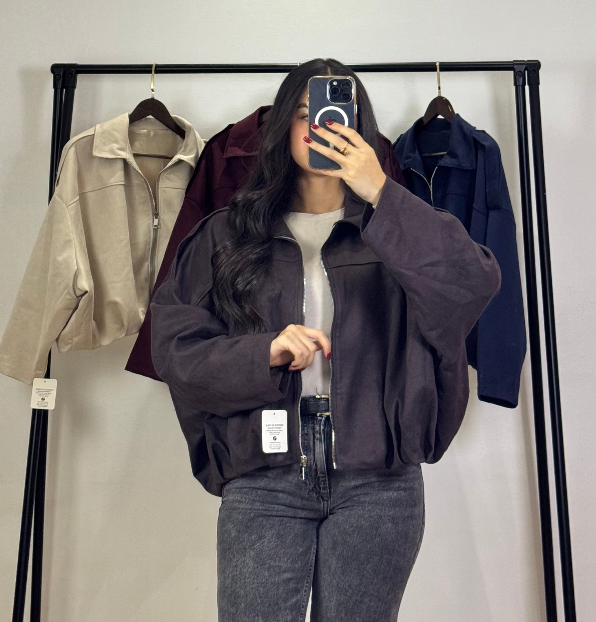 Bomber en Daim |Marron