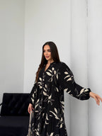 Robe à motifs fleurs |Noir et Blanc