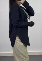 Chemise avec foulard |Noir
