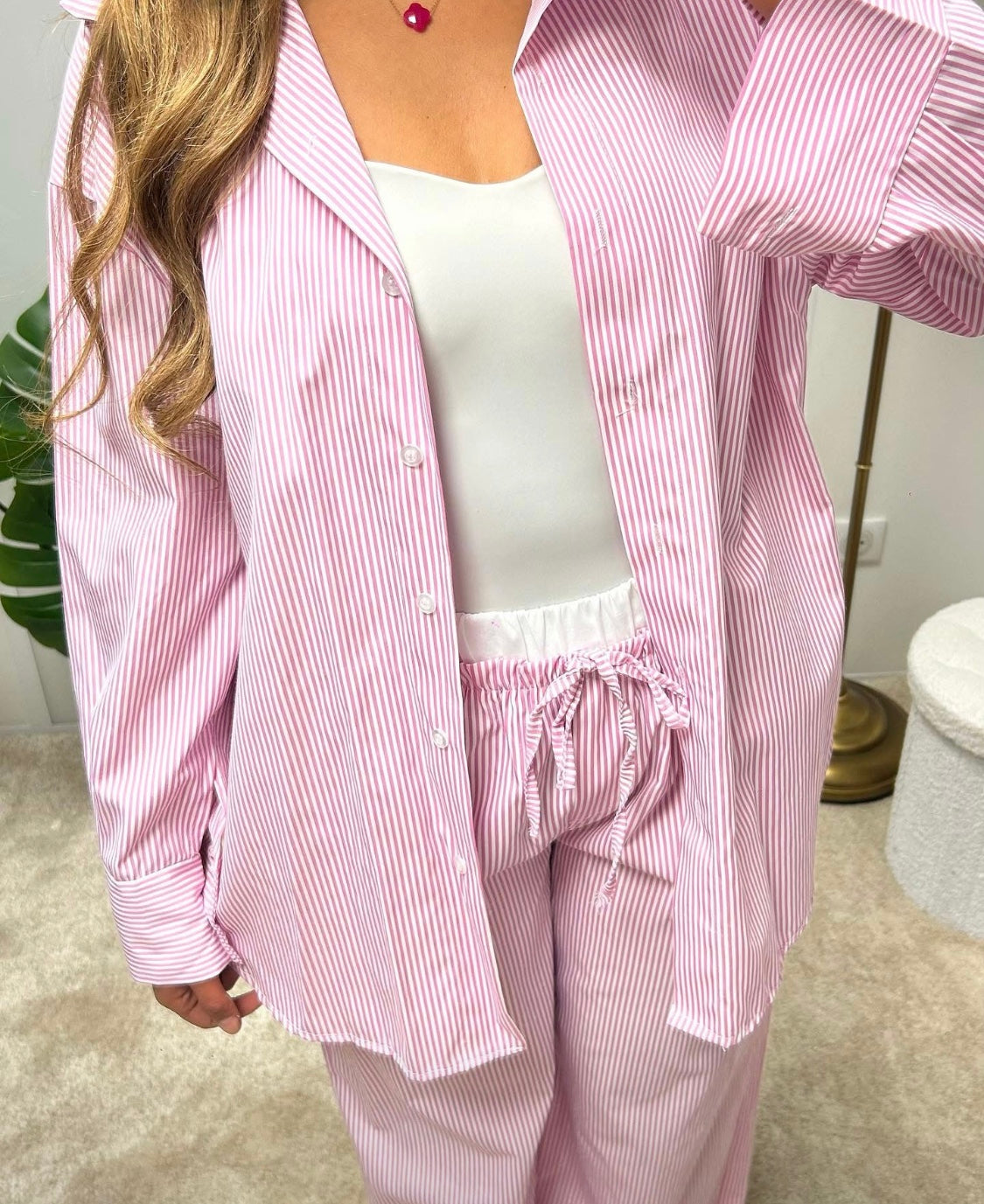 Ensemble à rayures |Rose