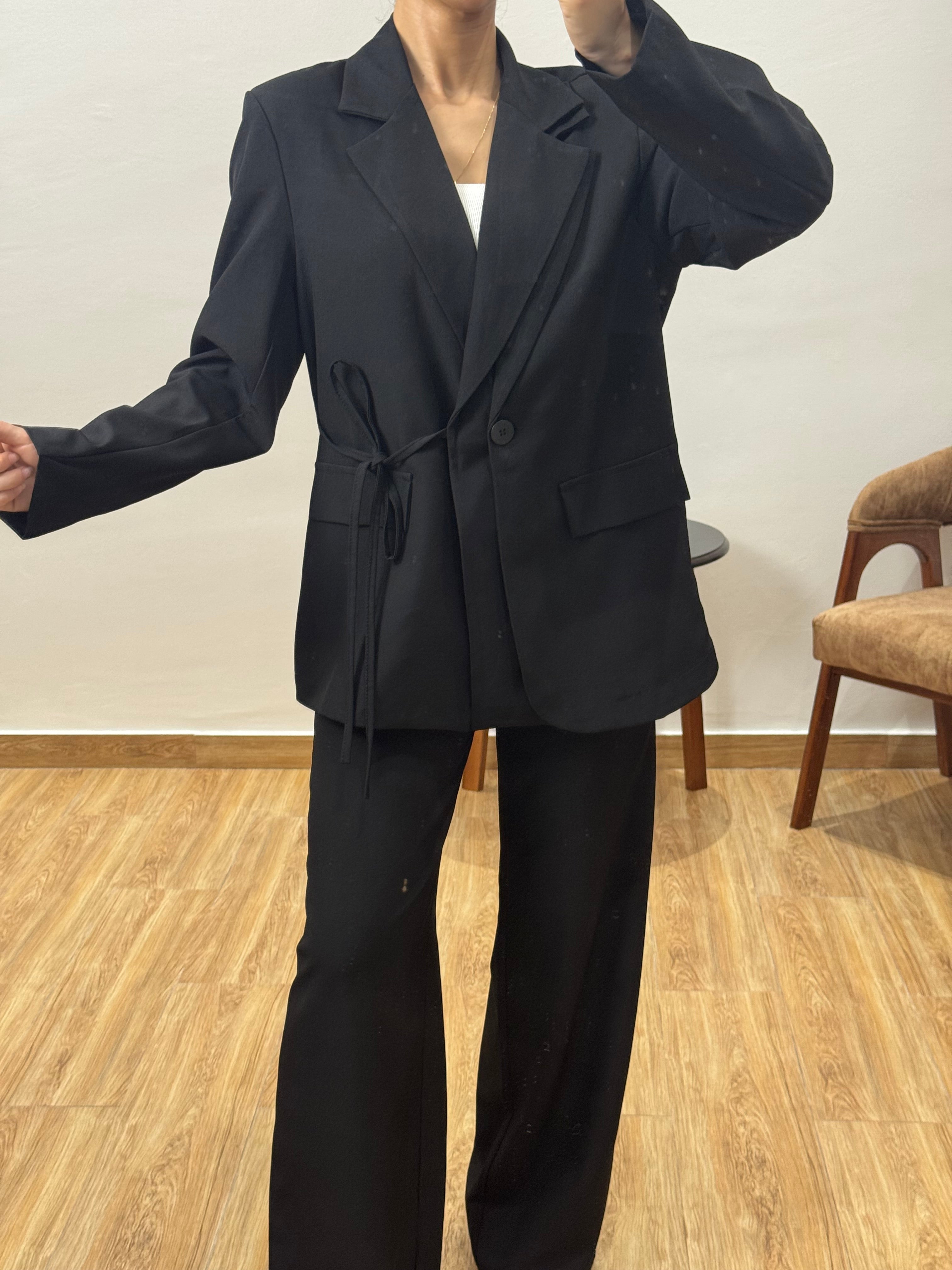 Costume doublé avec noeud |Noir