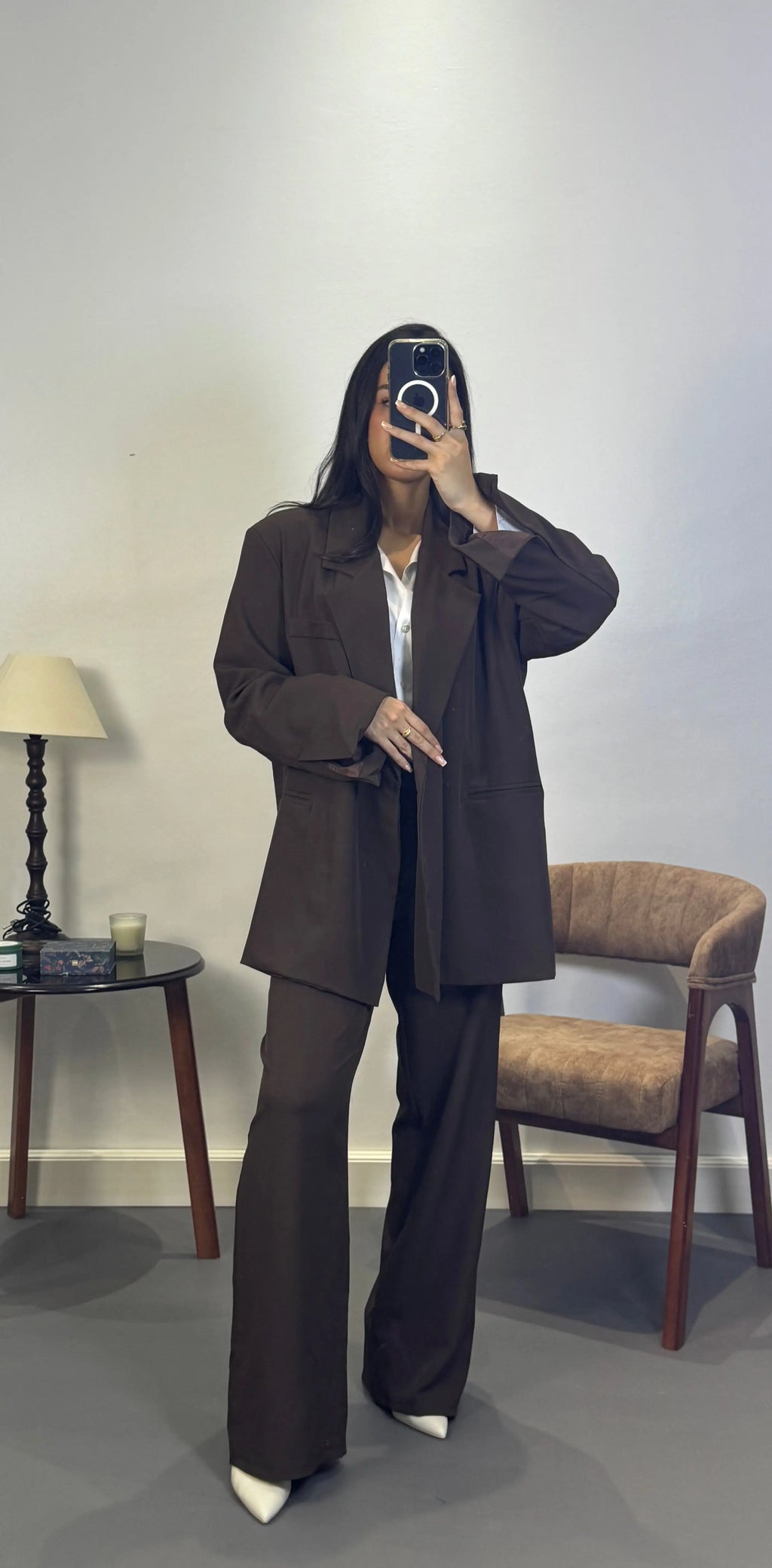 Costume croisé oversize |Marron