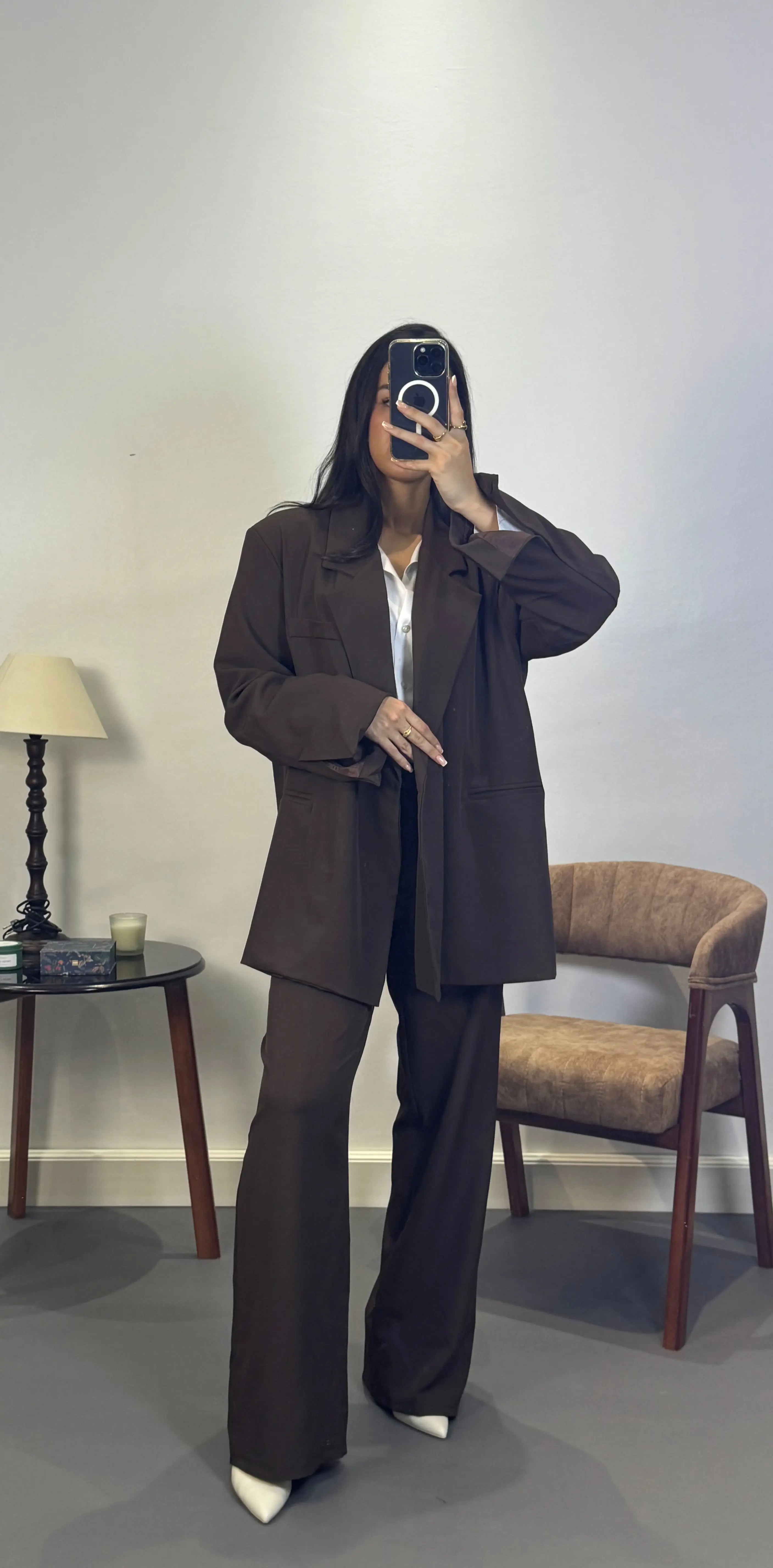 Costume croisé oversize |Marron