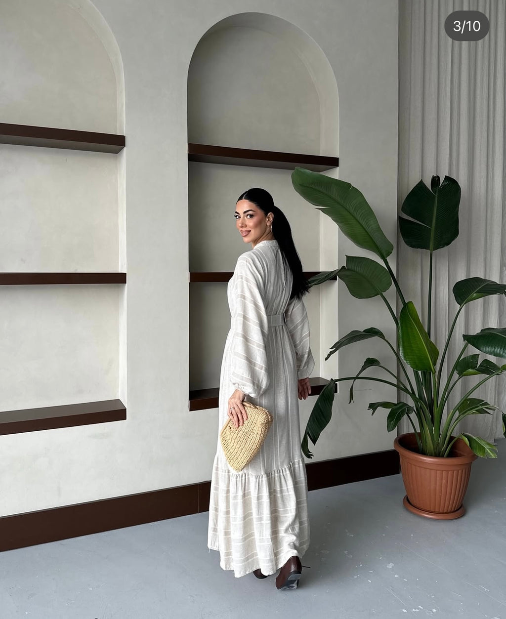 Robe à rayures avec ceinture