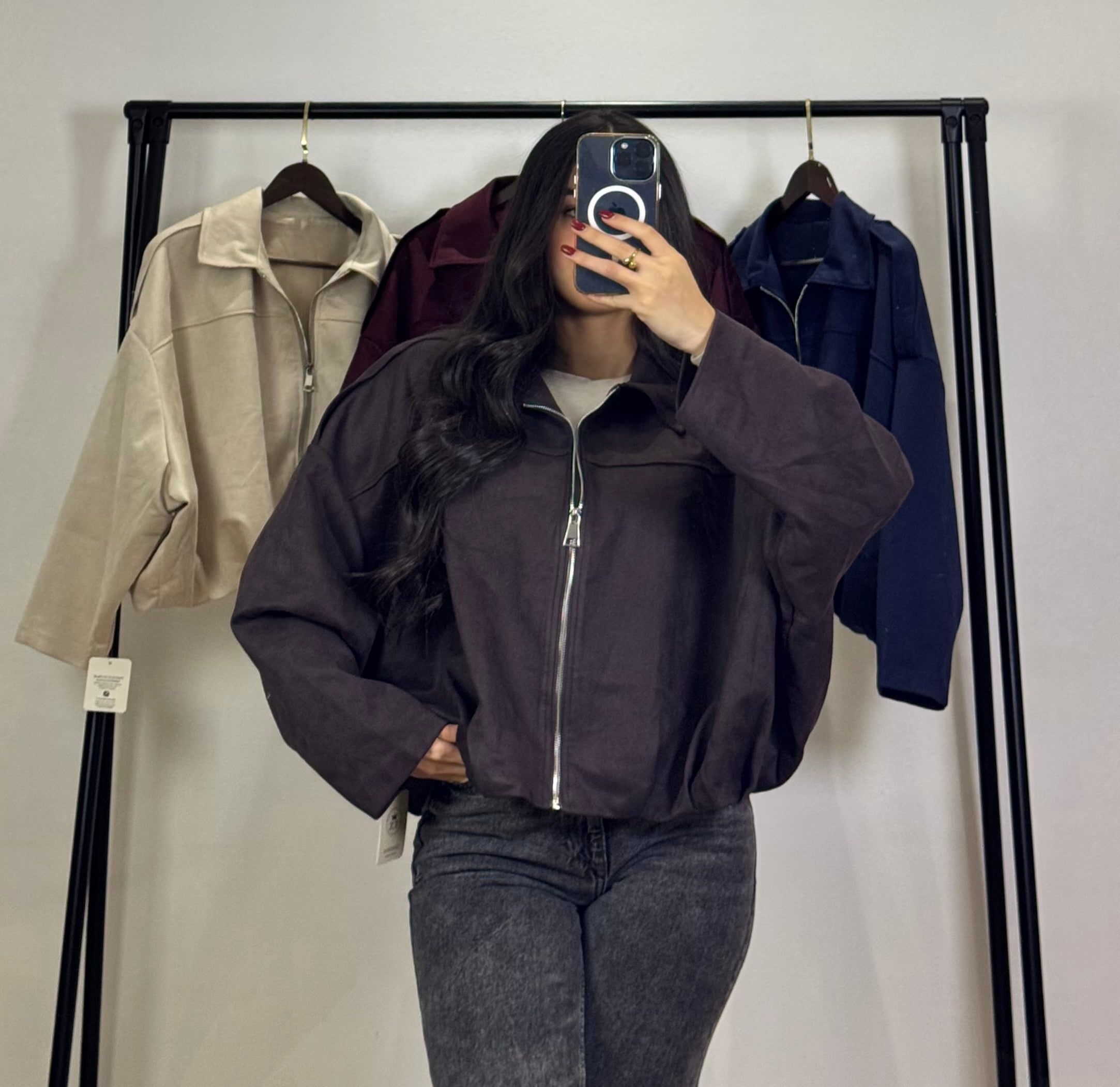 Bomber en Daim |Marron