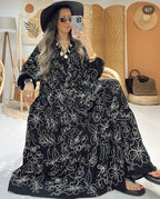 Robe brodée |Noir