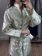 Ensemble robe Brocart  |Vert